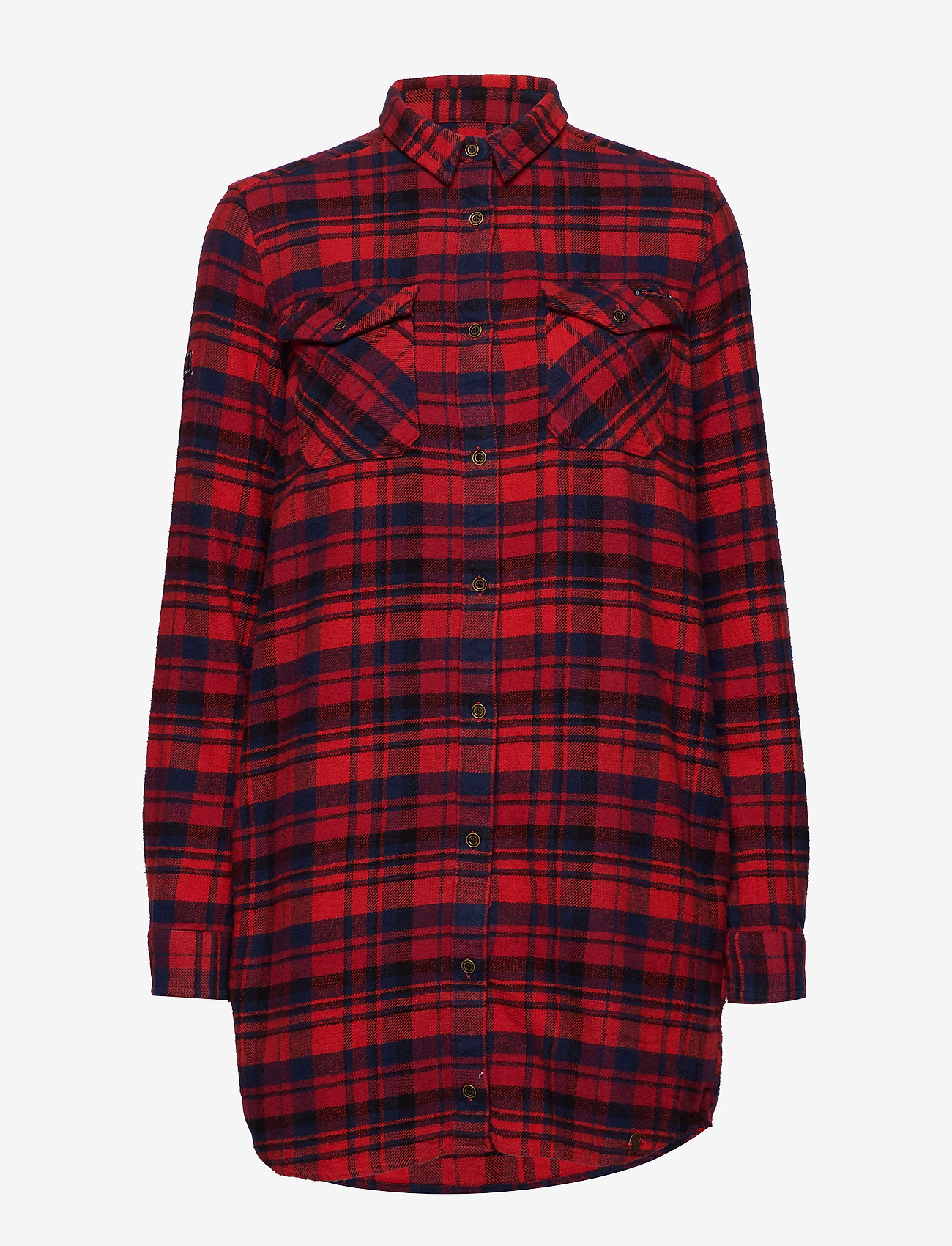 Superdry - WILLOW CHECK SHIRT DRESS - red navy check - 0