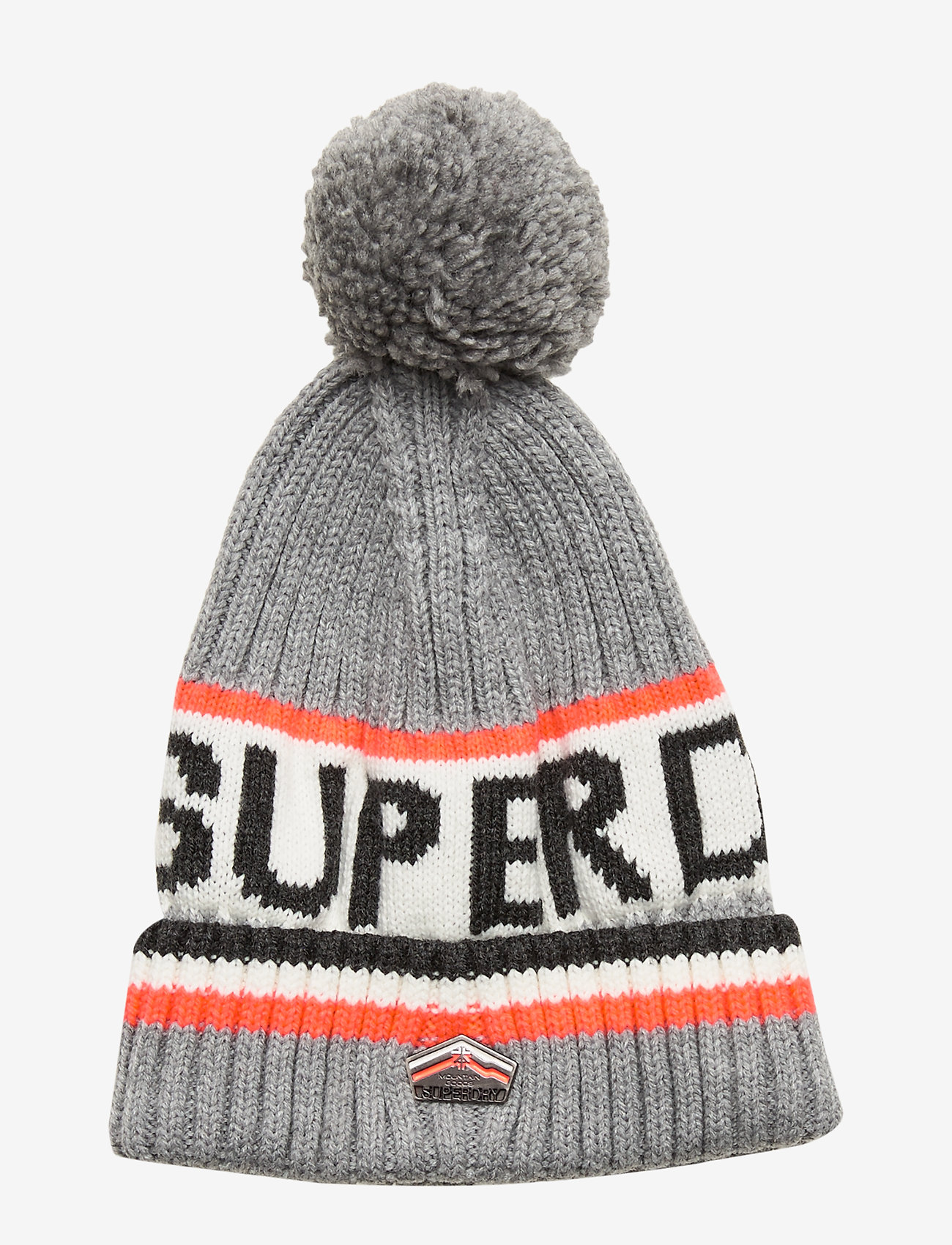 Superdry - SUPER SD LOGO BEANIE - grey ice marl/fluro coral - 0