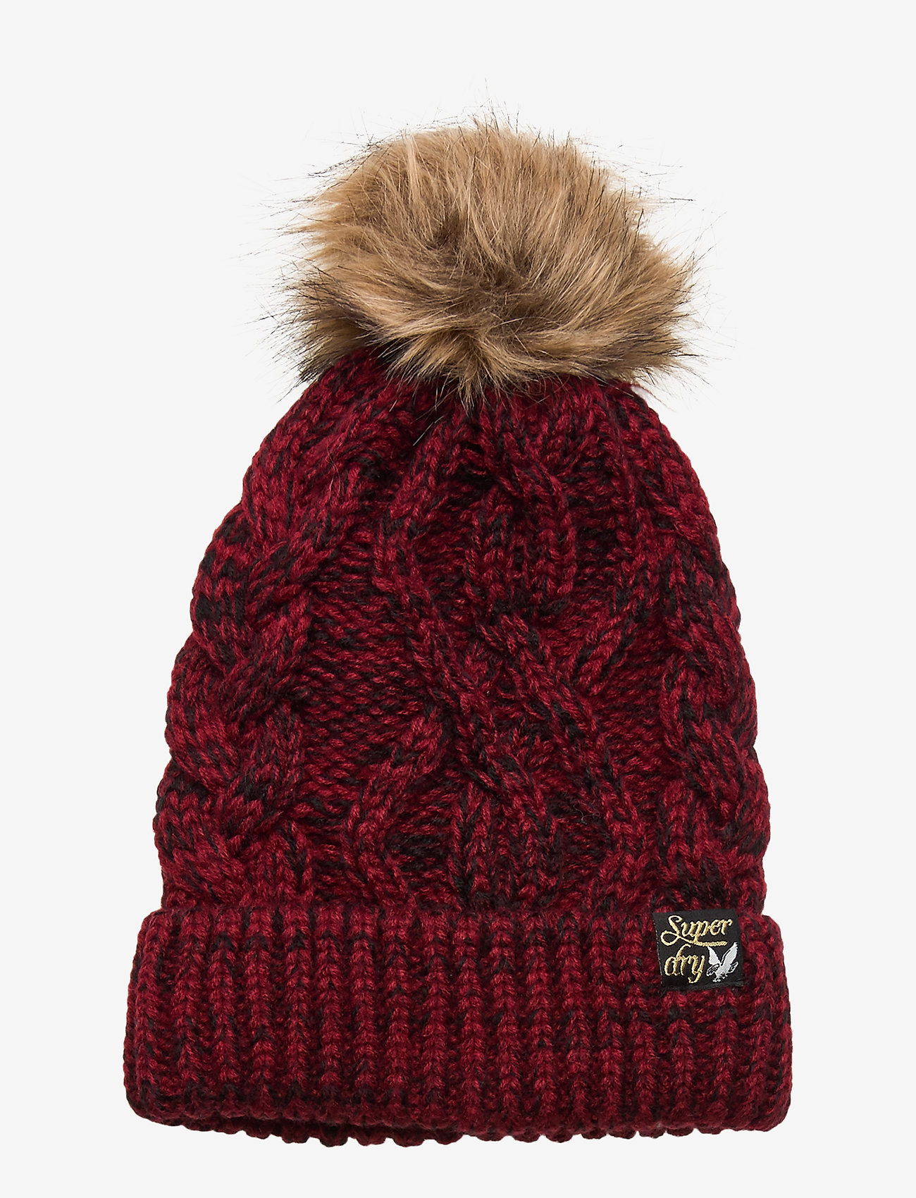 Superdry - ARIZONA CABLE BEANIE - burgundy twist - 0