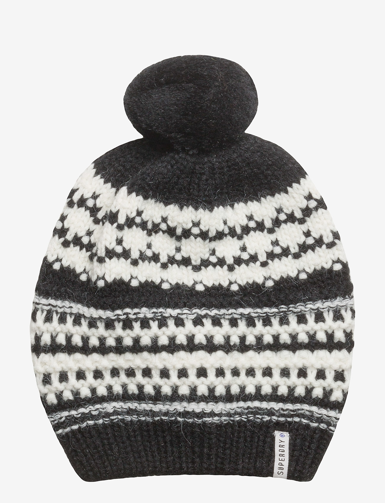 Superdry - NORDIC PATTERN BOBBLE HAT - black/cream - 0