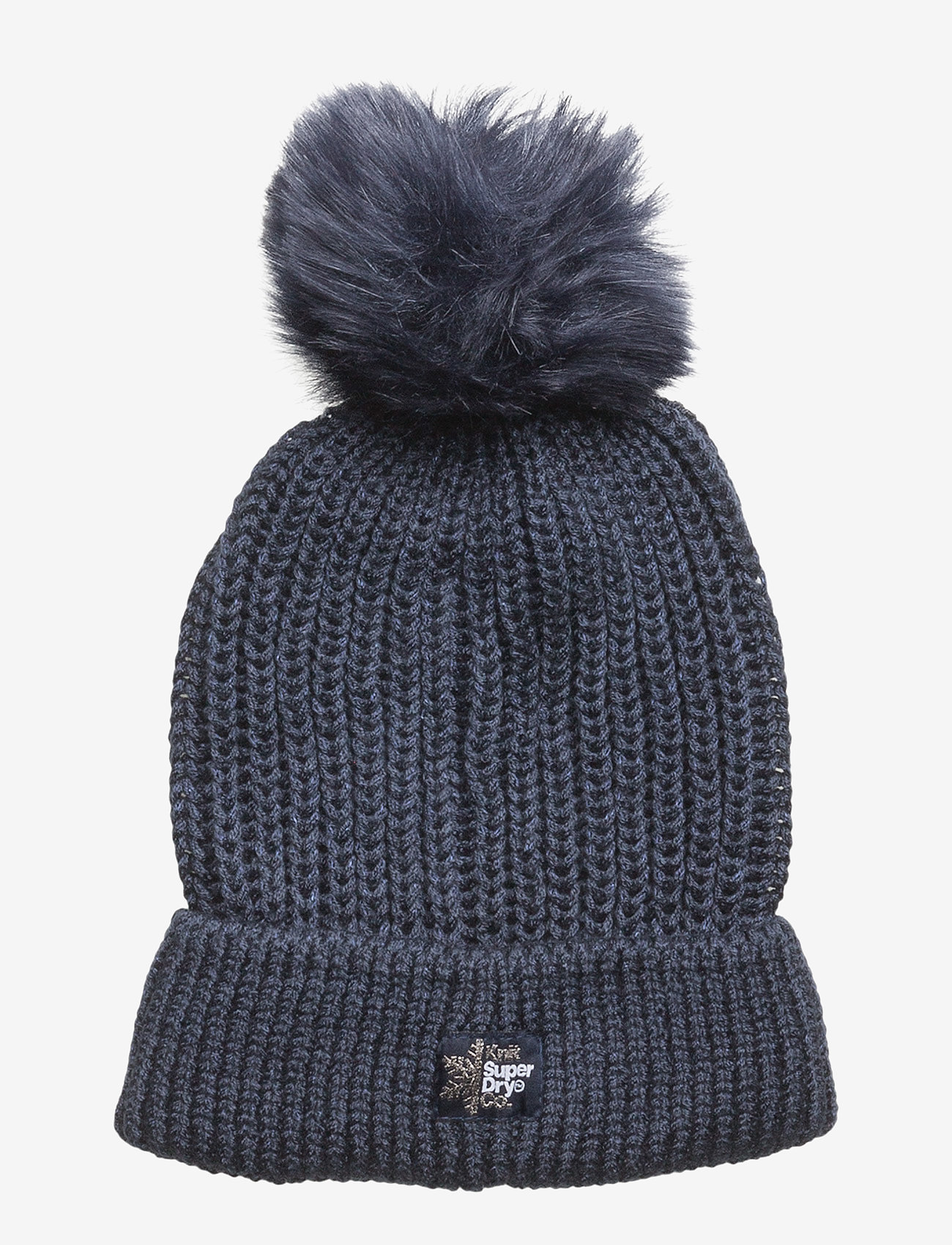 ARIES SPARKLE FUR BOBBLE HAT - NAVY
