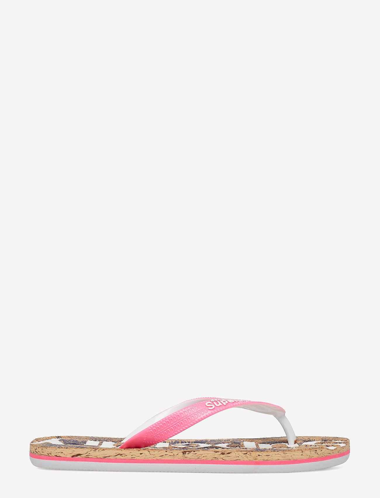 Superdry - PRINTED CORK FLIP FLOP - fluro pink/dark navy hibiscus - 2
