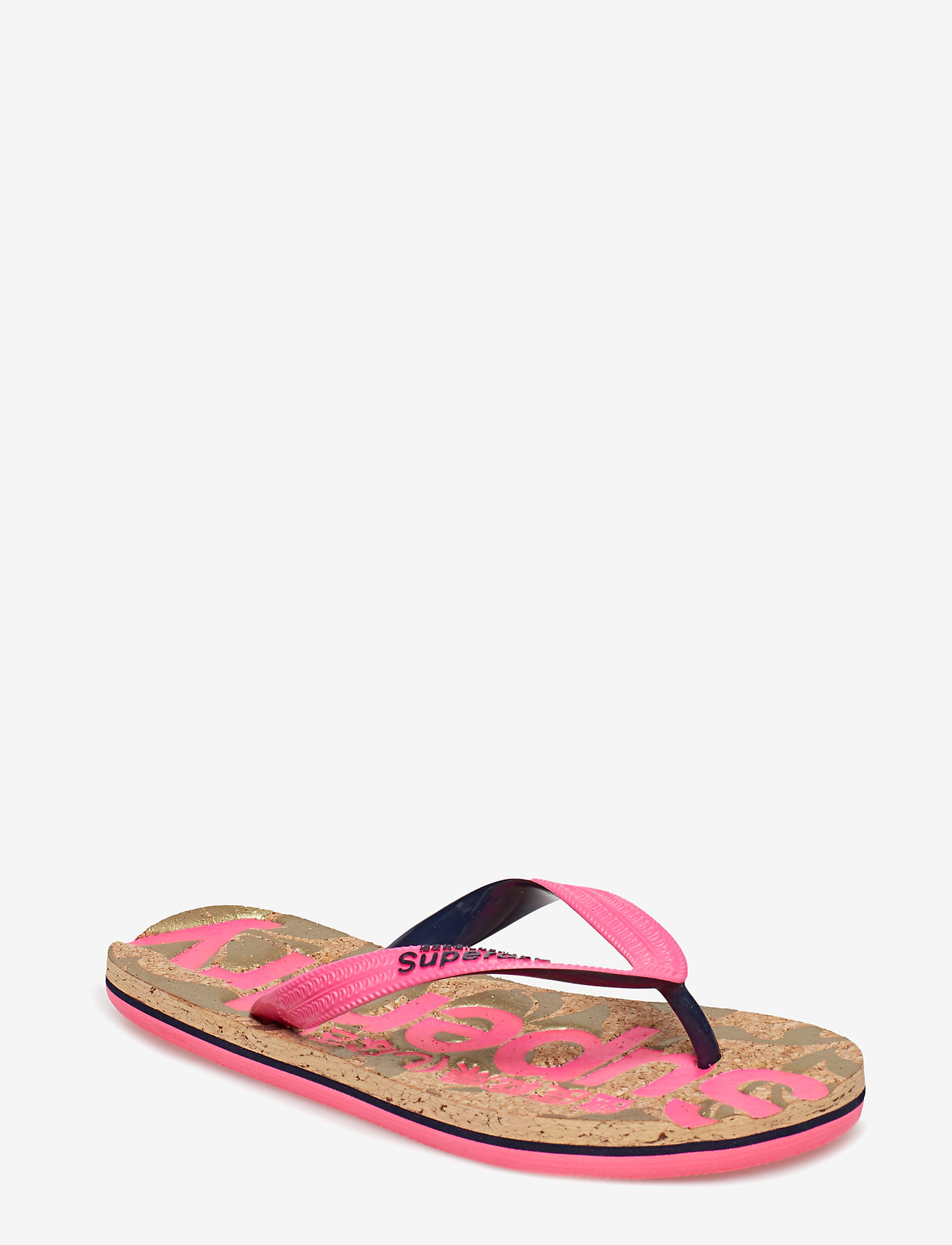 Superdry - PRINTED CORK FLIP FLOP - fluro pink/dark navy - 0