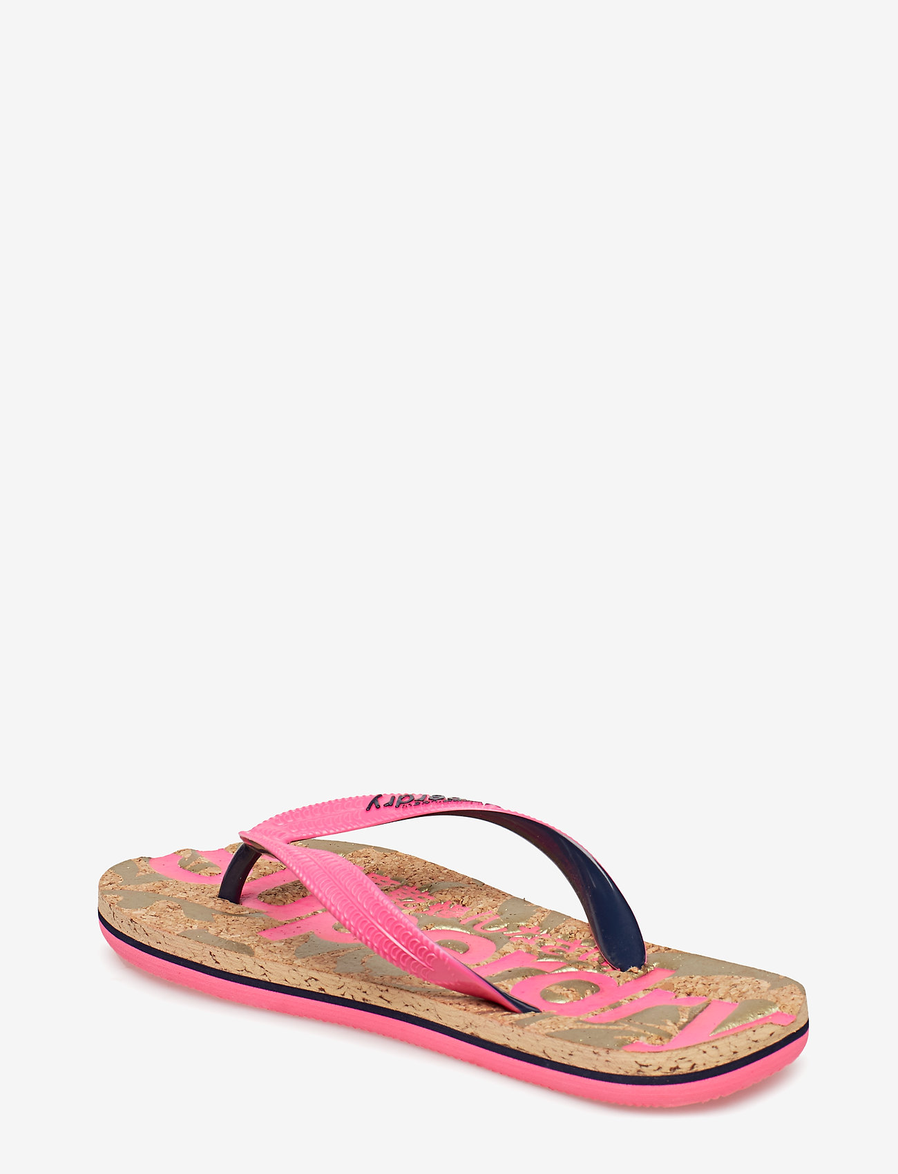 Superdry - PRINTED CORK FLIP FLOP - fluro pink/dark navy - 2