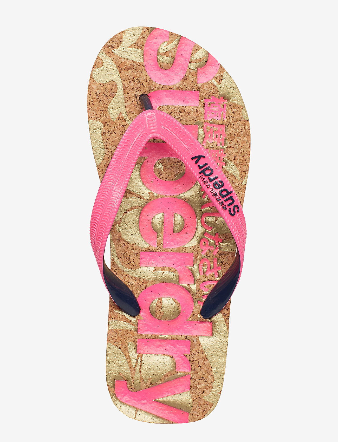 Superdry - PRINTED CORK FLIP FLOP - fluro pink/dark navy - 3