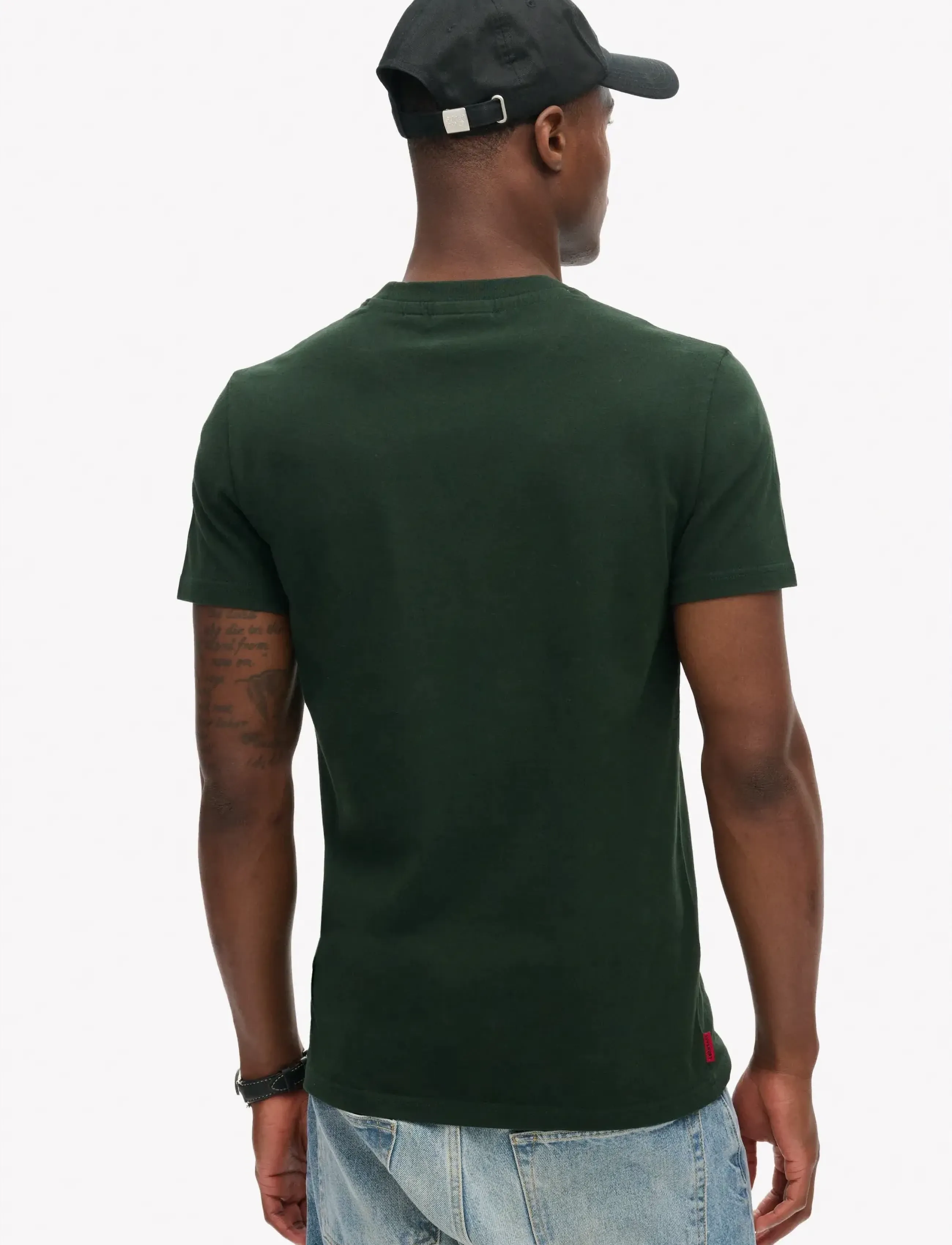 Superdry - VINTAGE LOGO EMB TEE - laveste priser - forest green/fluro yellow - 4