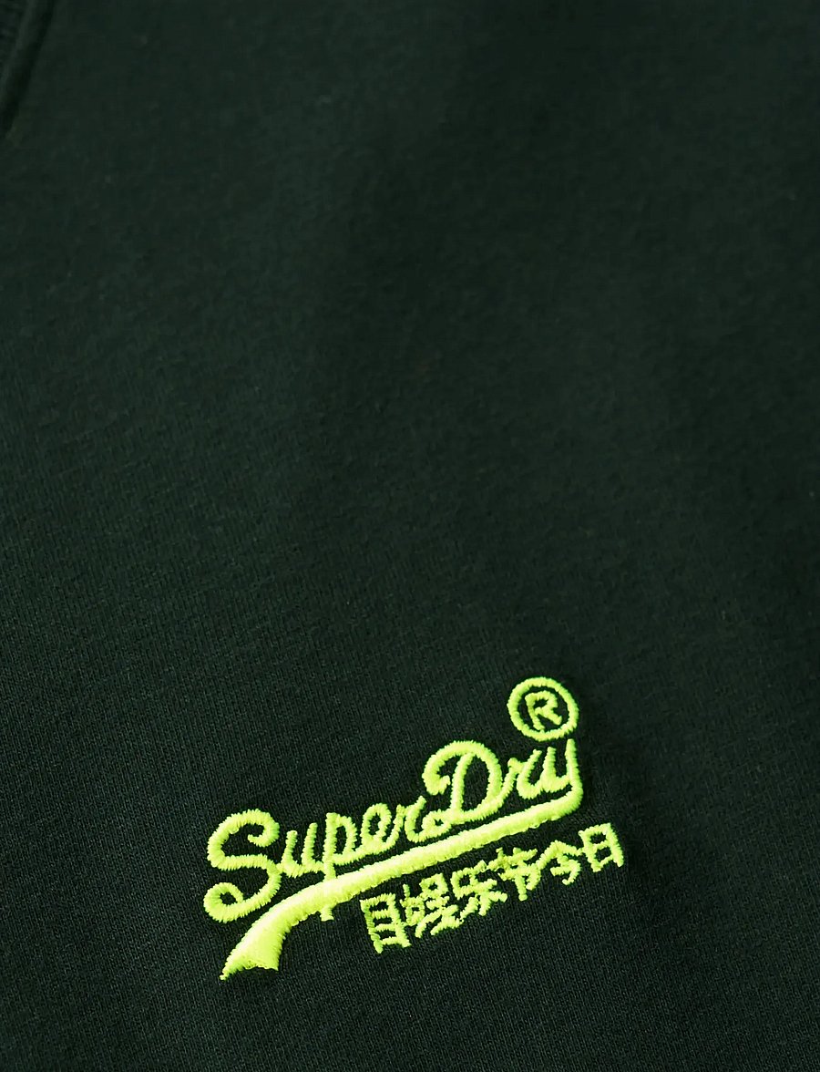 Superdry - VINTAGE LOGO EMB TEE - short-sleeved t-shirts - forest green/fluro yellow - 5