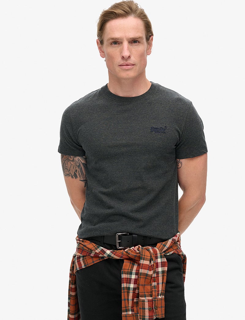 Superdry - ESSENTIAL LOGO EMB TEE - kurzärmelig - eclipse navy/olive feeder - 0