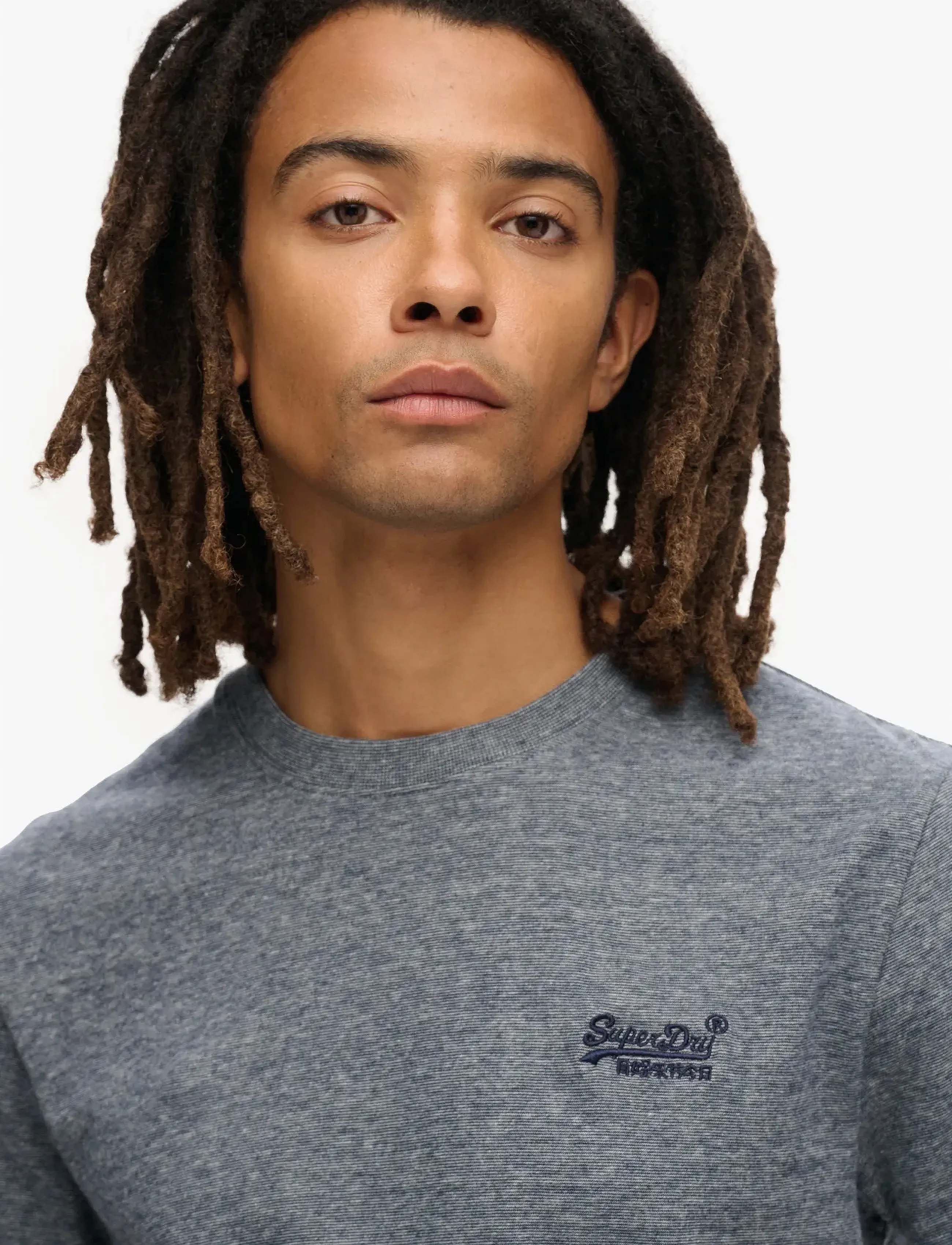 Superdry - ESSENTIAL LOGO EMB TEE - lühikeste varrukatega t-särgid - eclipse navy/grey marl feeder - 3