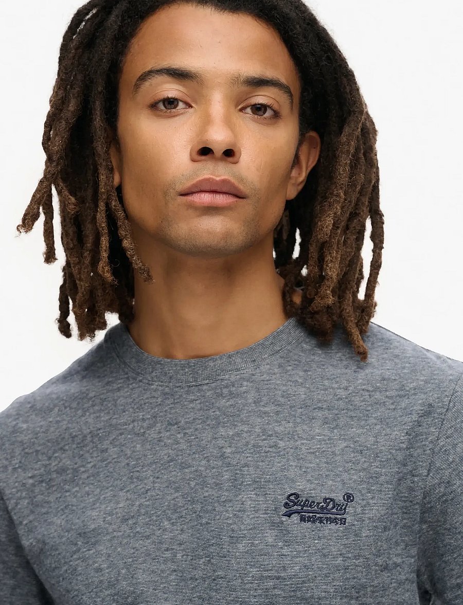 Superdry - ESSENTIAL LOGO EMB TEE - short-sleeved t-shirts - eclipse navy/grey marl feeder - 3