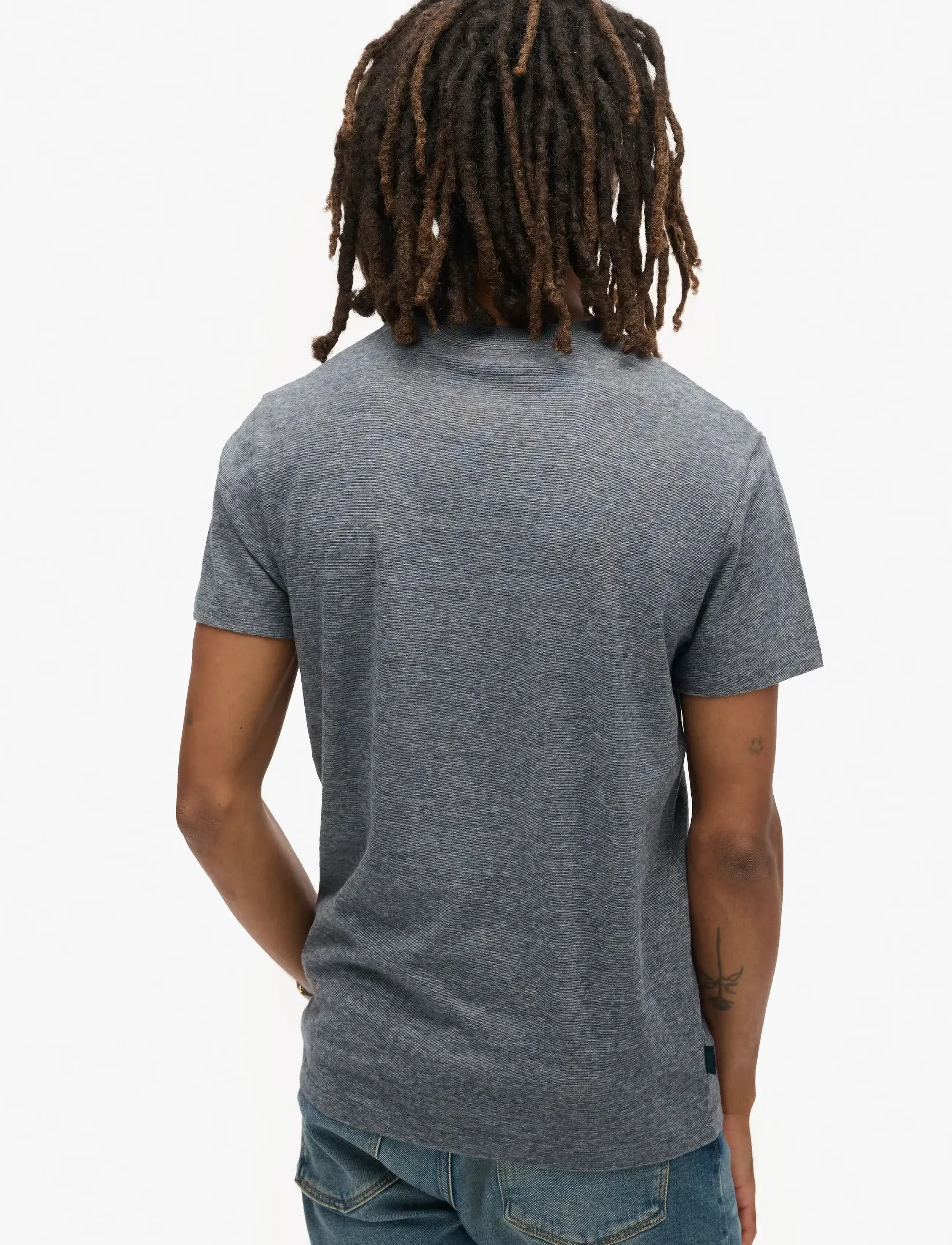 Superdry - VINTAGE LOGO EMB TEE - laveste priser - eclipse navy/grey marl feeder - 5