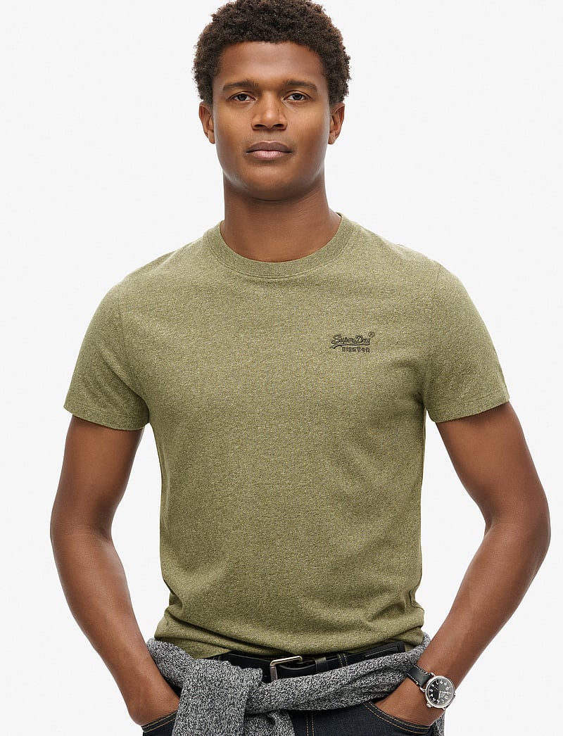 Superdry - ESSENTIAL LOGO EMB TEE - kurzärmelig - ash olive marl - 0