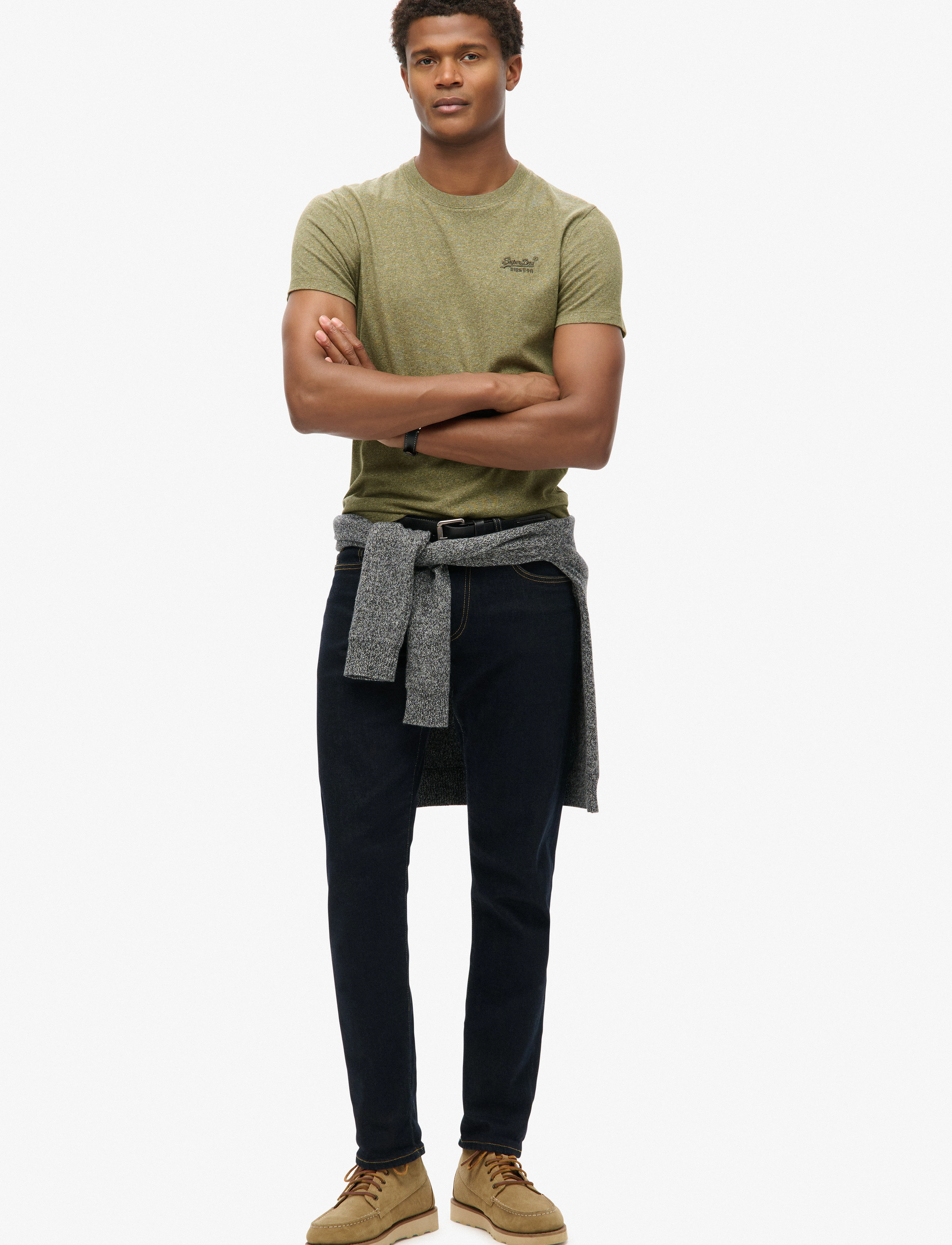 Superdry - VINTAGE LOGO EMB TEE - laveste priser - ash olive marl - 3