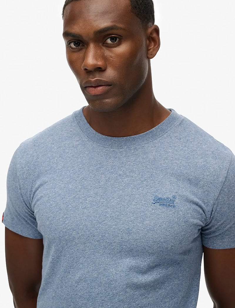 Superdry - VINTAGE LOGO EMB TEE - kortærmede t-shirts - bay blue marl - 3