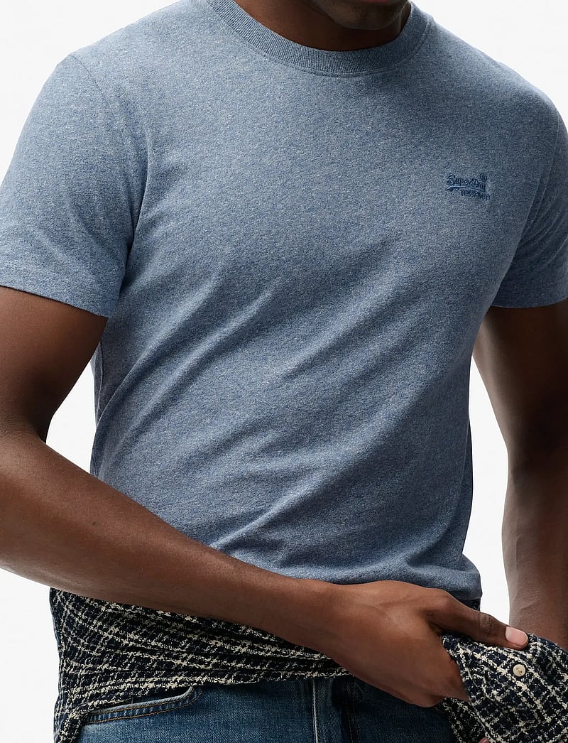 Superdry - VINTAGE LOGO EMB TEE - kortærmede t-shirts - bay blue marl - 4