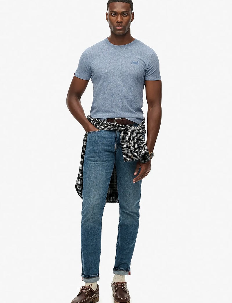 Superdry - VINTAGE LOGO EMB TEE - kortærmede t-shirts - bay blue marl - 5