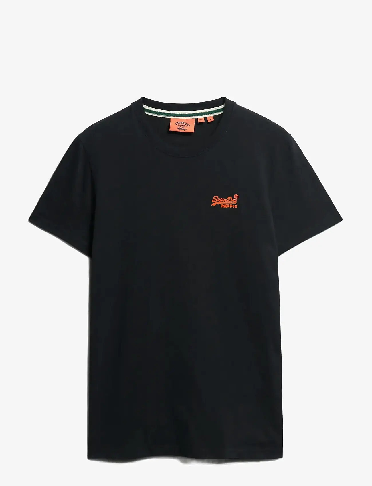 Superdry - ESSENTIAL LOGO EMB TEE - kortærmede t-shirts - black/hazard orange - 1