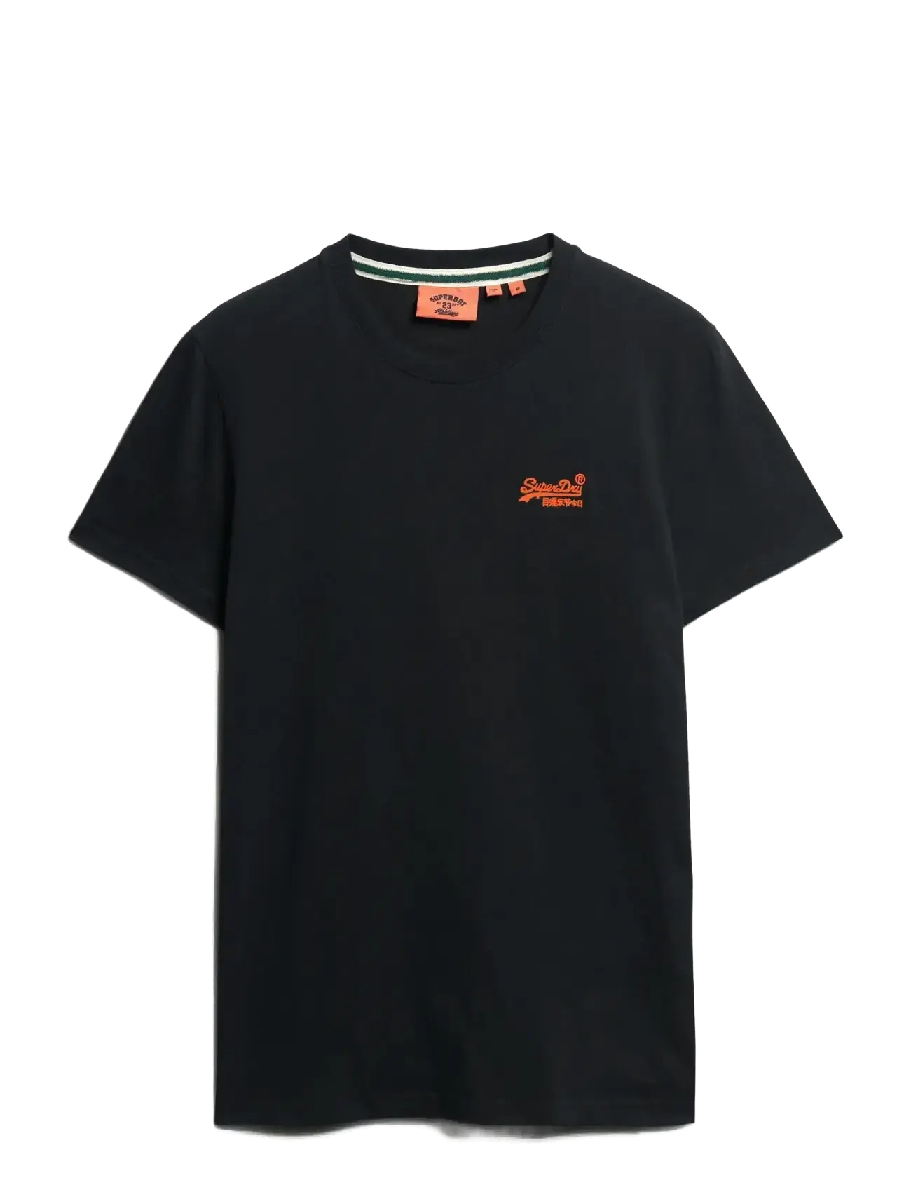 Superdry ESSENTIAL LOGO EMB TEE - Kleidung - BLACK/HAZARD ORANGE / black