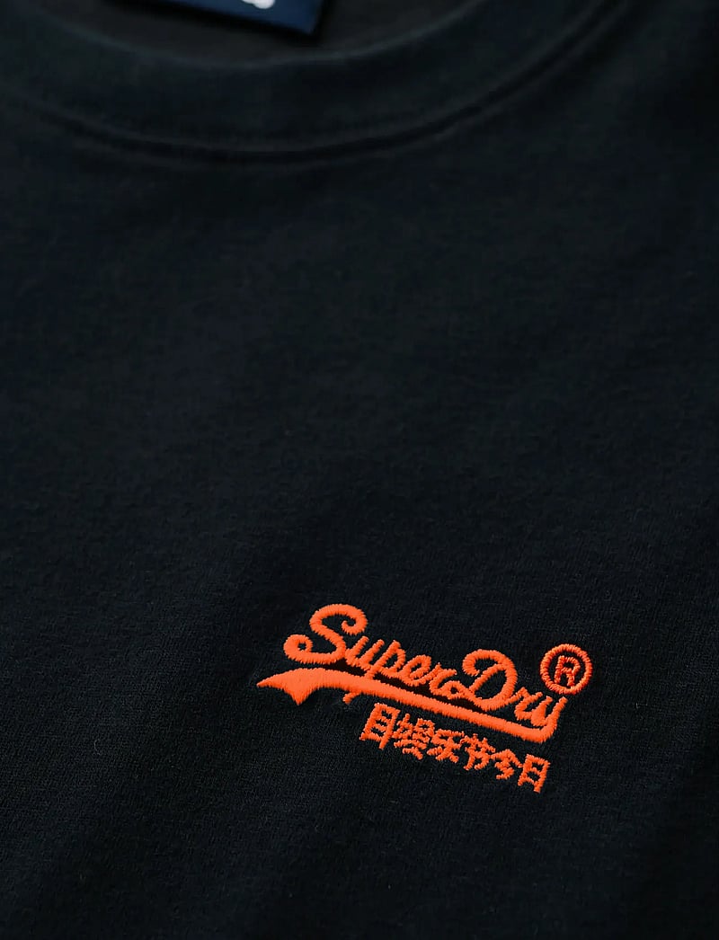 Superdry - ESSENTIAL LOGO EMB TEE - kortærmede t-shirts - black/hazard orange - 2