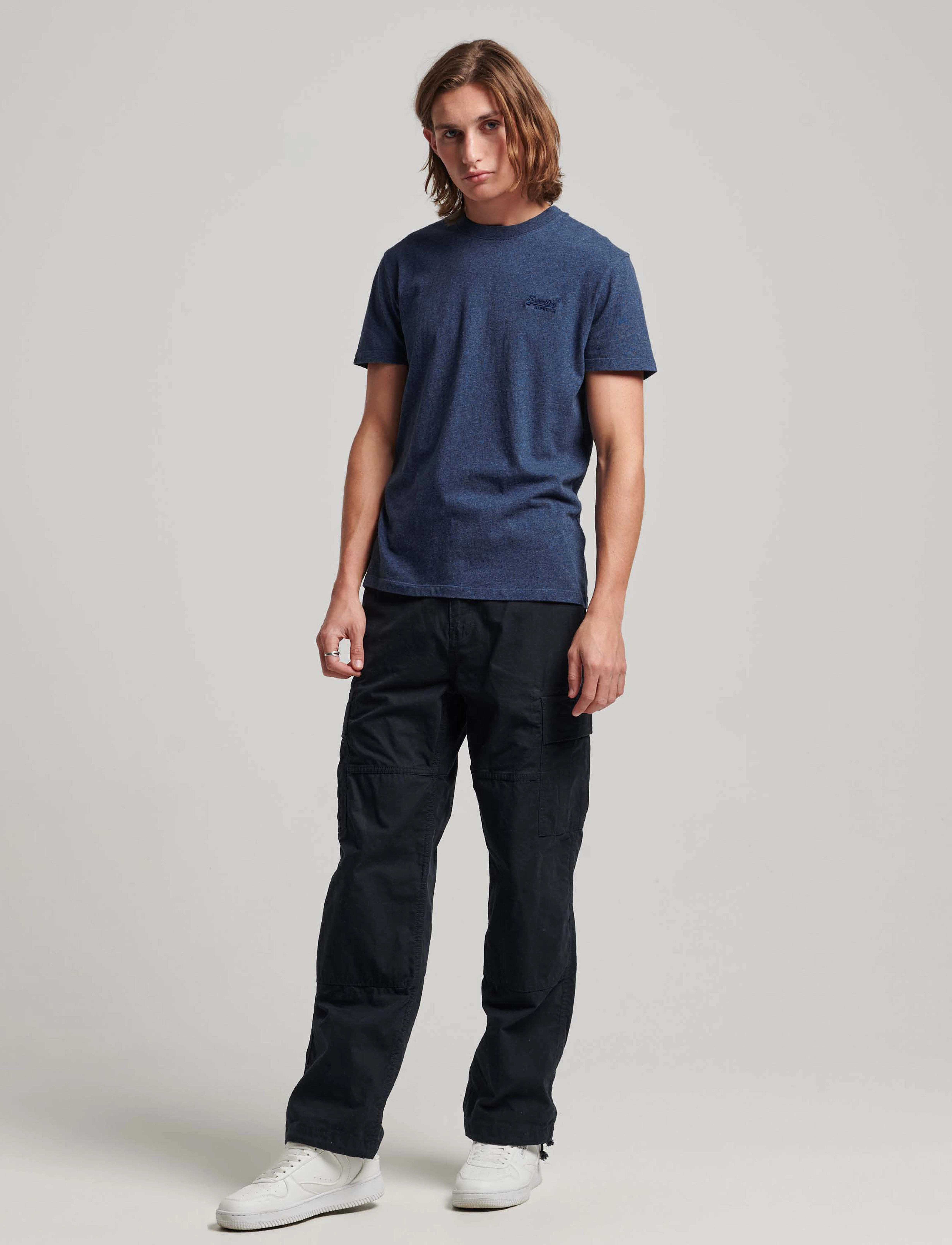 Superdry - VINTAGE LOGO EMB TEE - die niedrigsten preise - bright blue marl - 4