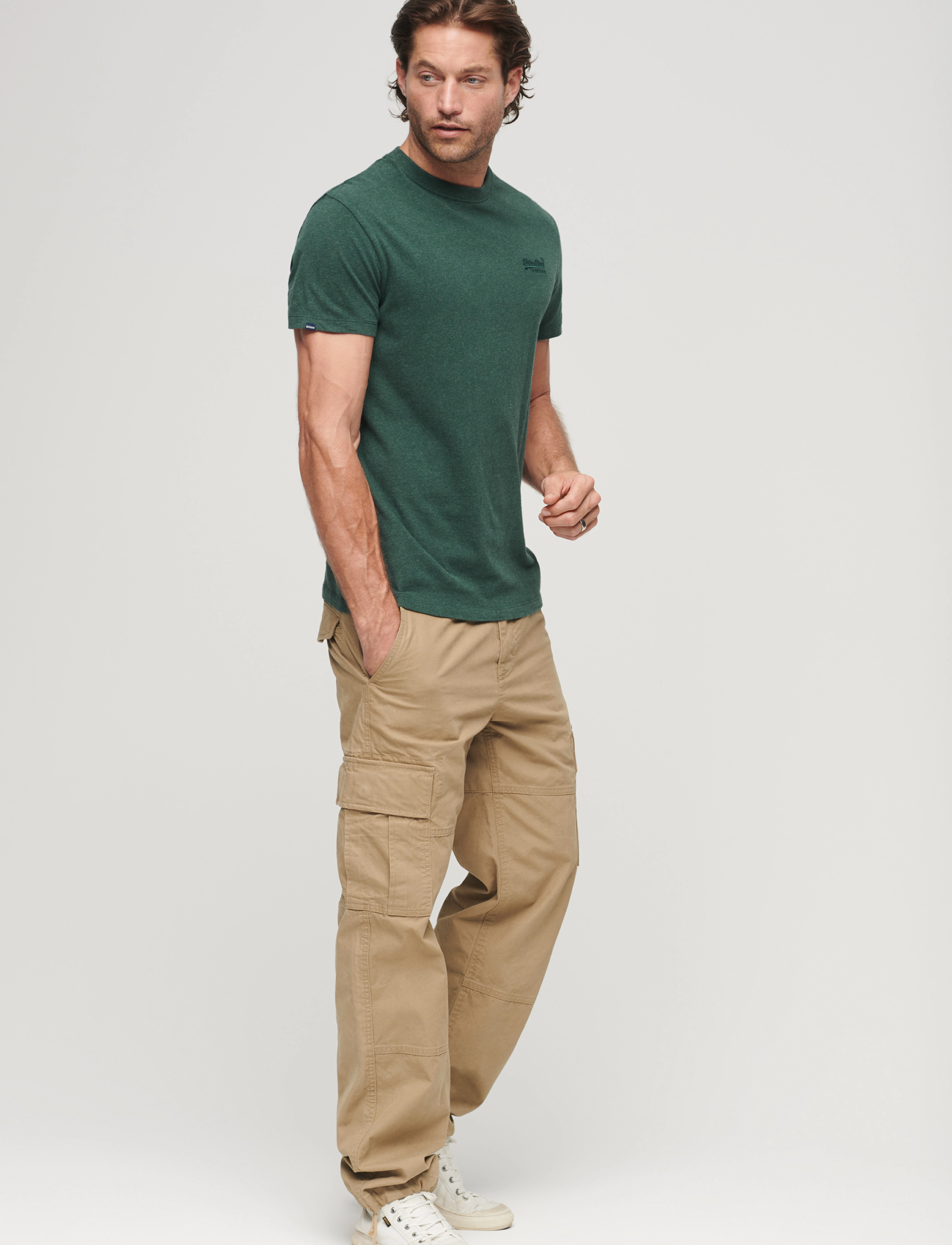 Superdry - ESSENTIAL LOGO EMB TEE - lägsta priserna - buck green marl - 3