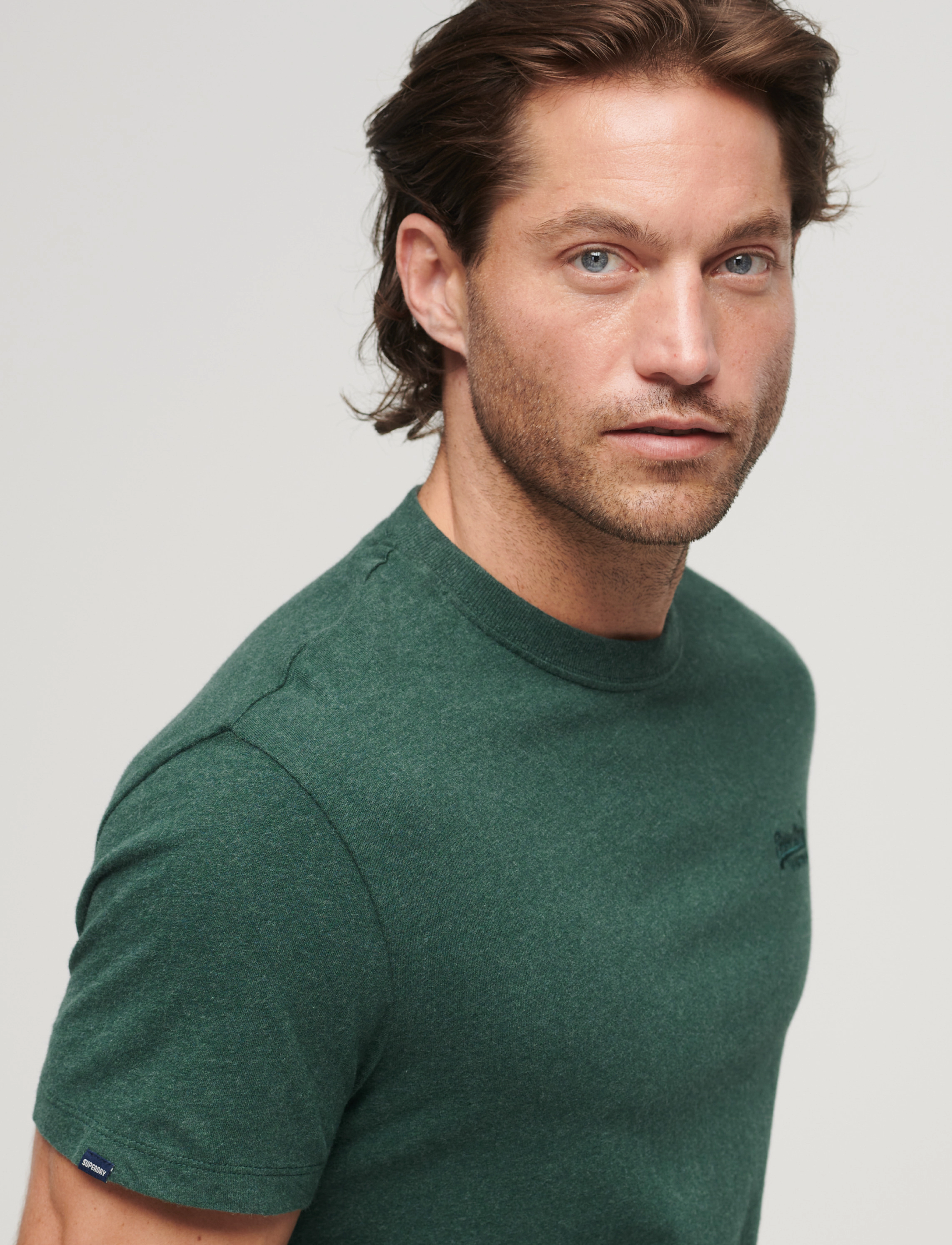 Superdry - ESSENTIAL LOGO EMB TEE - lägsta priserna - buck green marl - 4