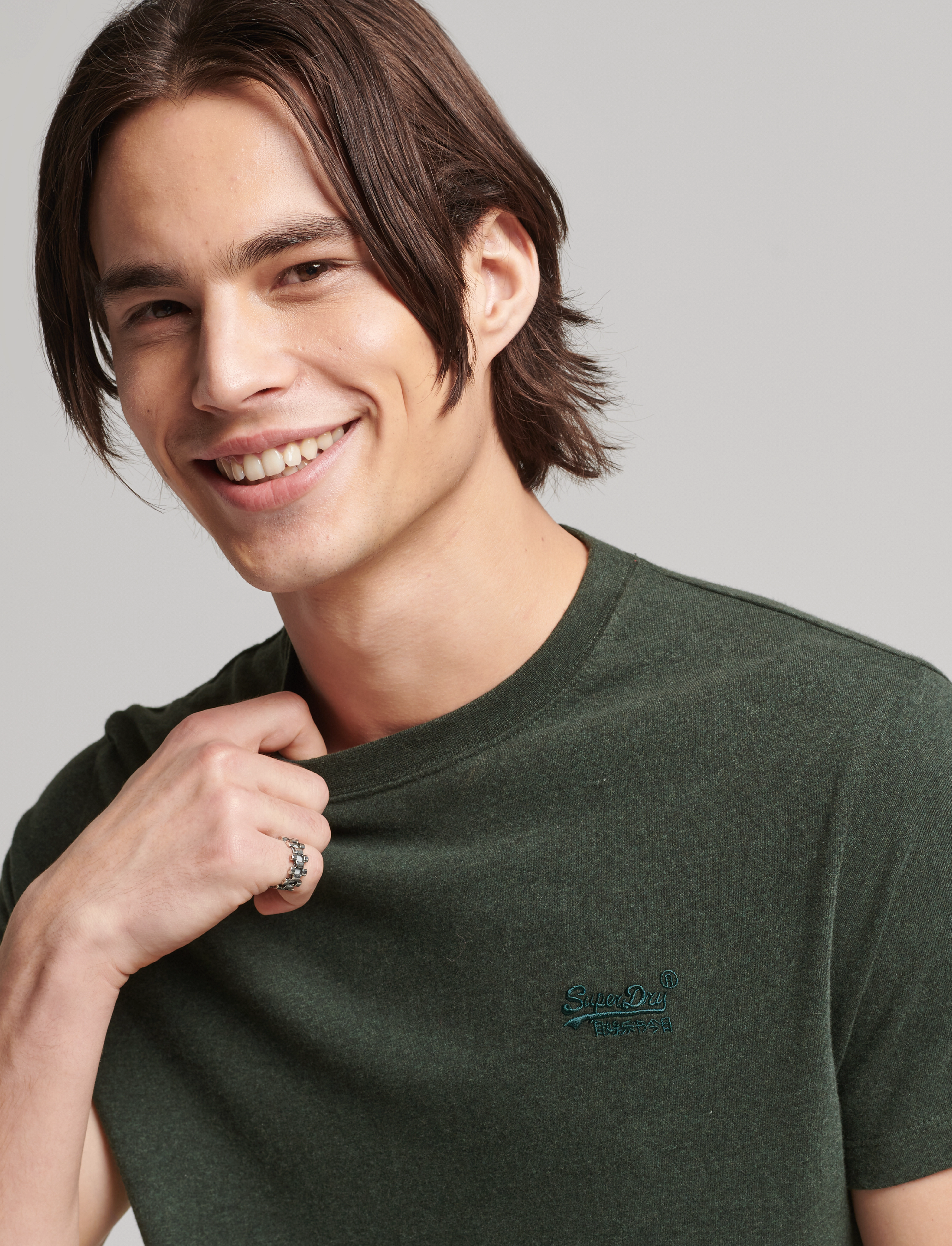 Superdry - ESSENTIAL LOGO EMB TEE - lägsta priserna - campus green grit - 4