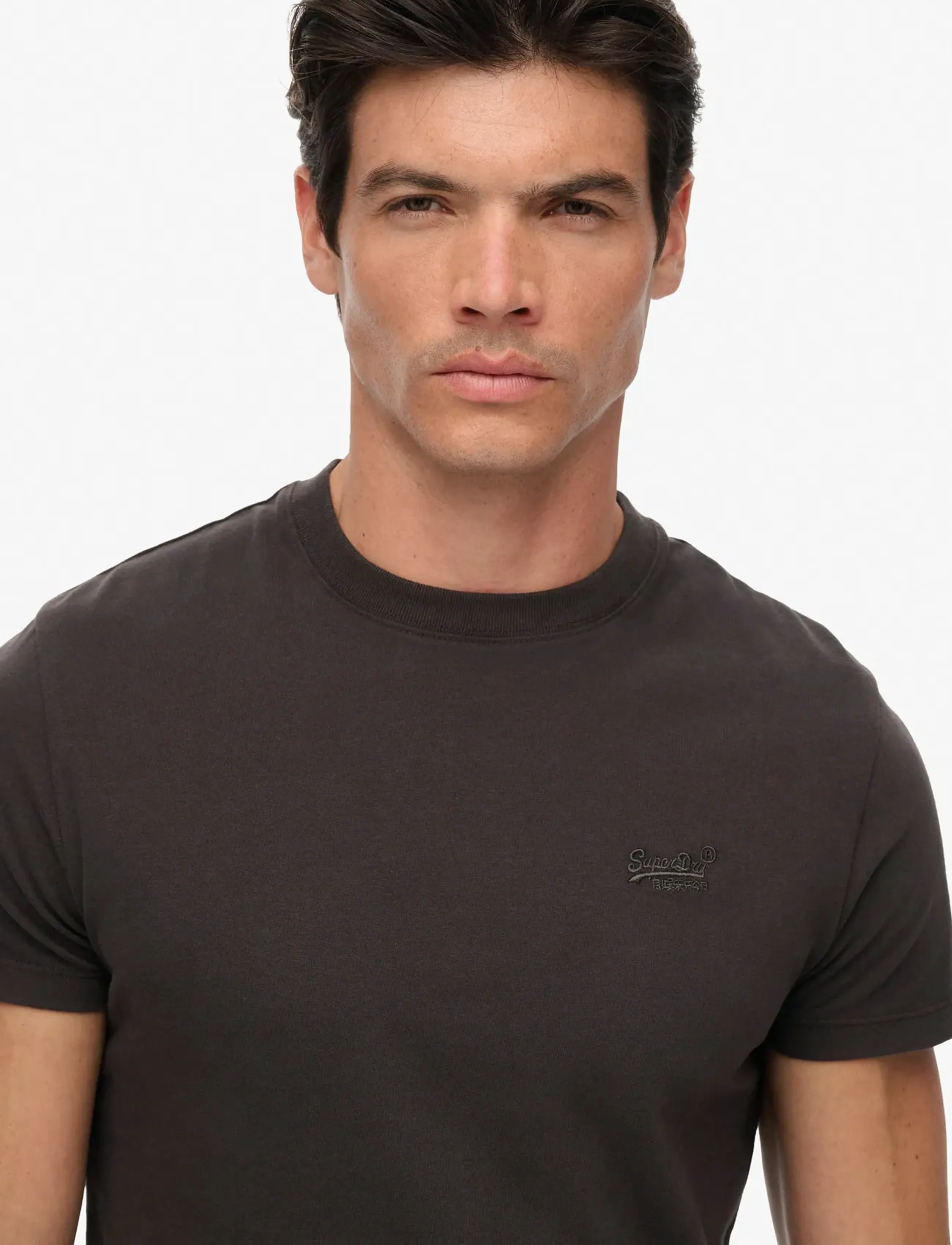 Superdry - VINTAGE LOGO EMB TEE - laveste priser - carbon black - 3
