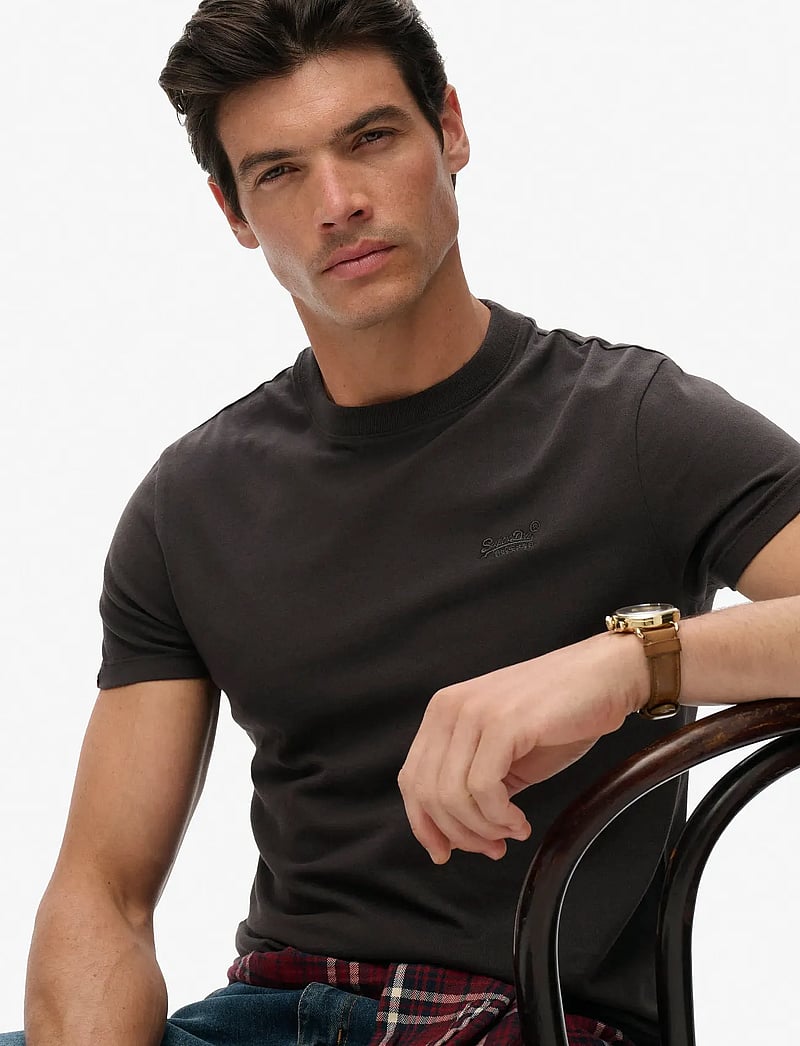 Superdry - ESSENTIAL LOGO EMB TEE - kortärmade t-shirts - carbon black - 4