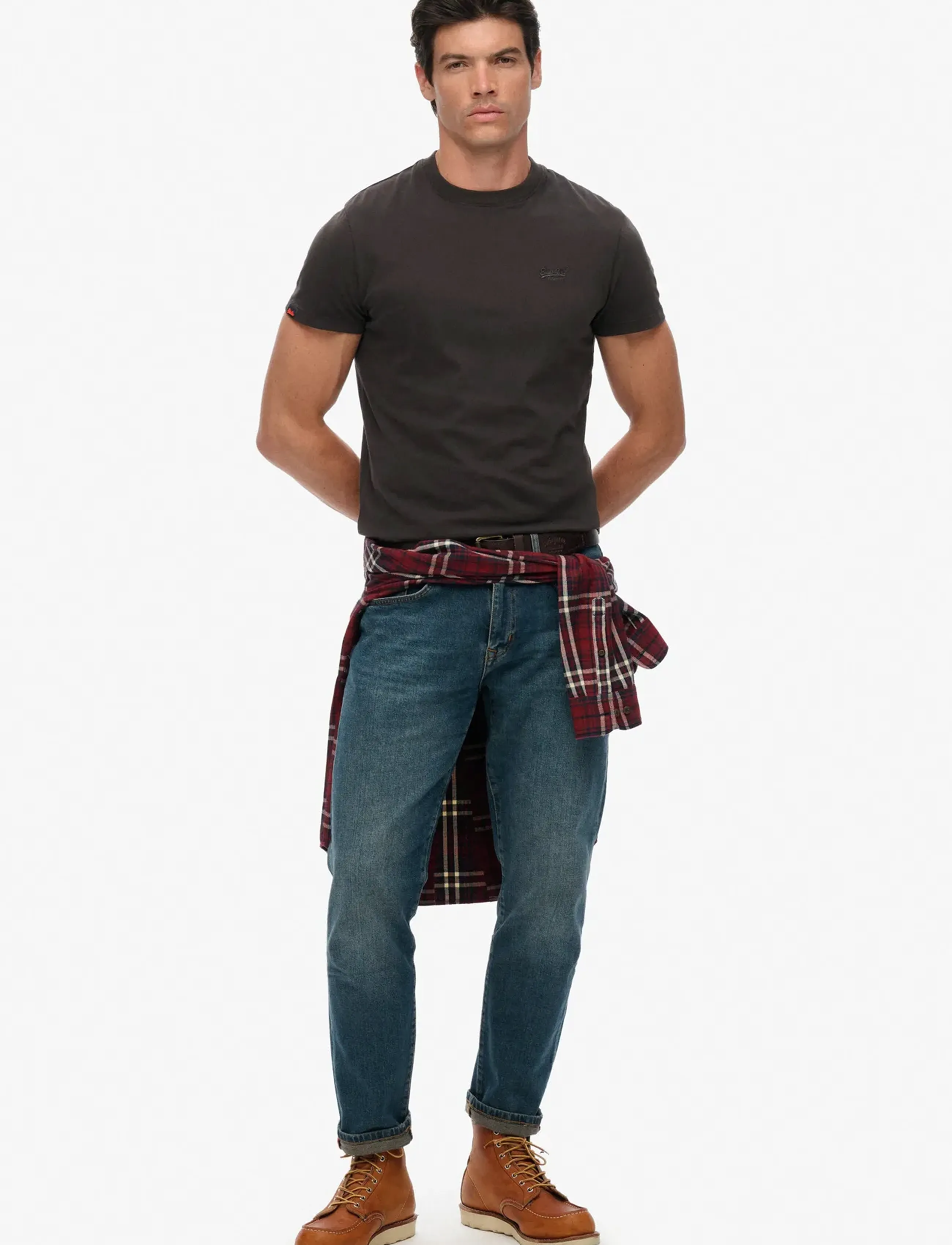 Superdry - VINTAGE LOGO EMB TEE - laveste priser - carbon black - 5