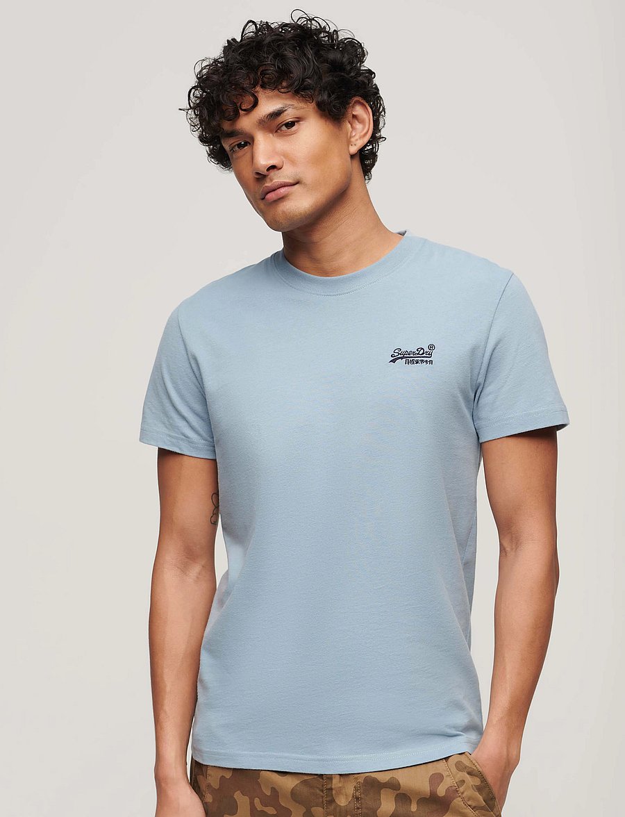 Superdry - ESSENTIAL LOGO EMB TEE - short-sleeved t-shirts - china blue - 0