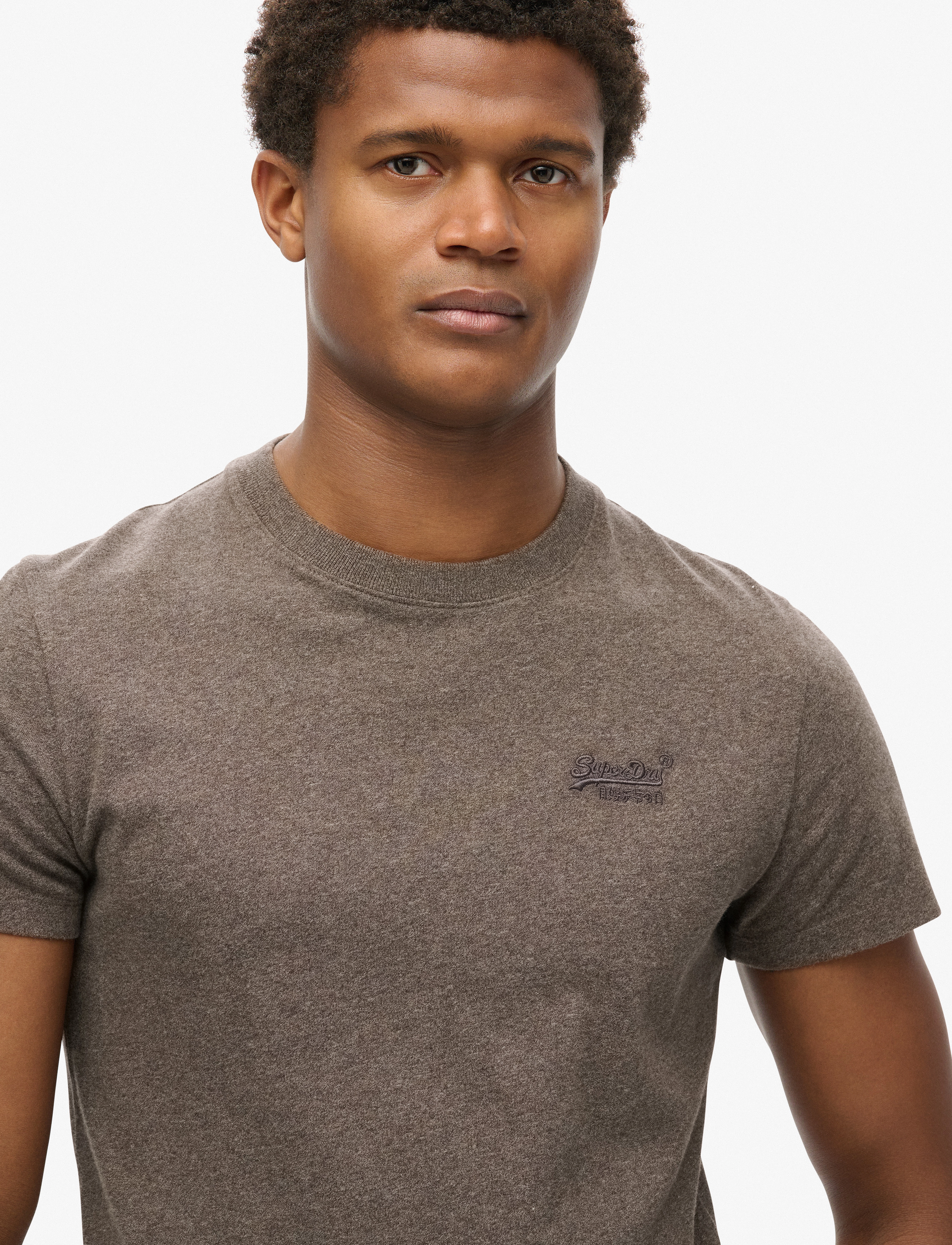 Superdry - VINTAGE LOGO EMB TEE - die niedrigsten preise - cocoa brown marl - 4