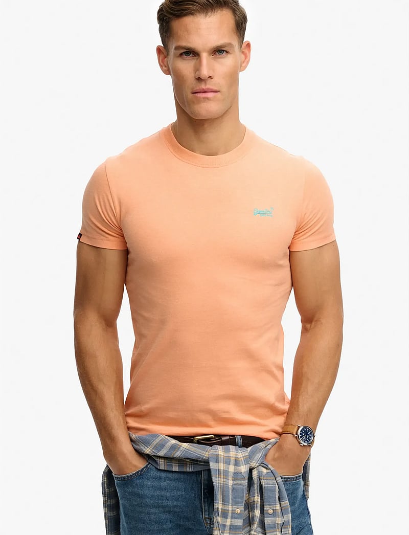 Superdry - VINTAGE LOGO EMB TEE - short-sleeved t-shirts - coral reef/blue - 0