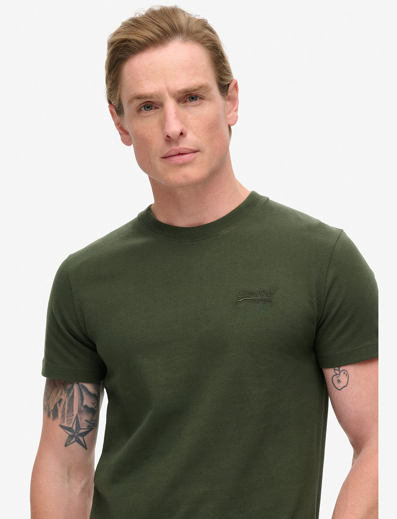 Superdry - VINTAGE LOGO EMB TEE - die niedrigsten preise - duffel bag green - 4