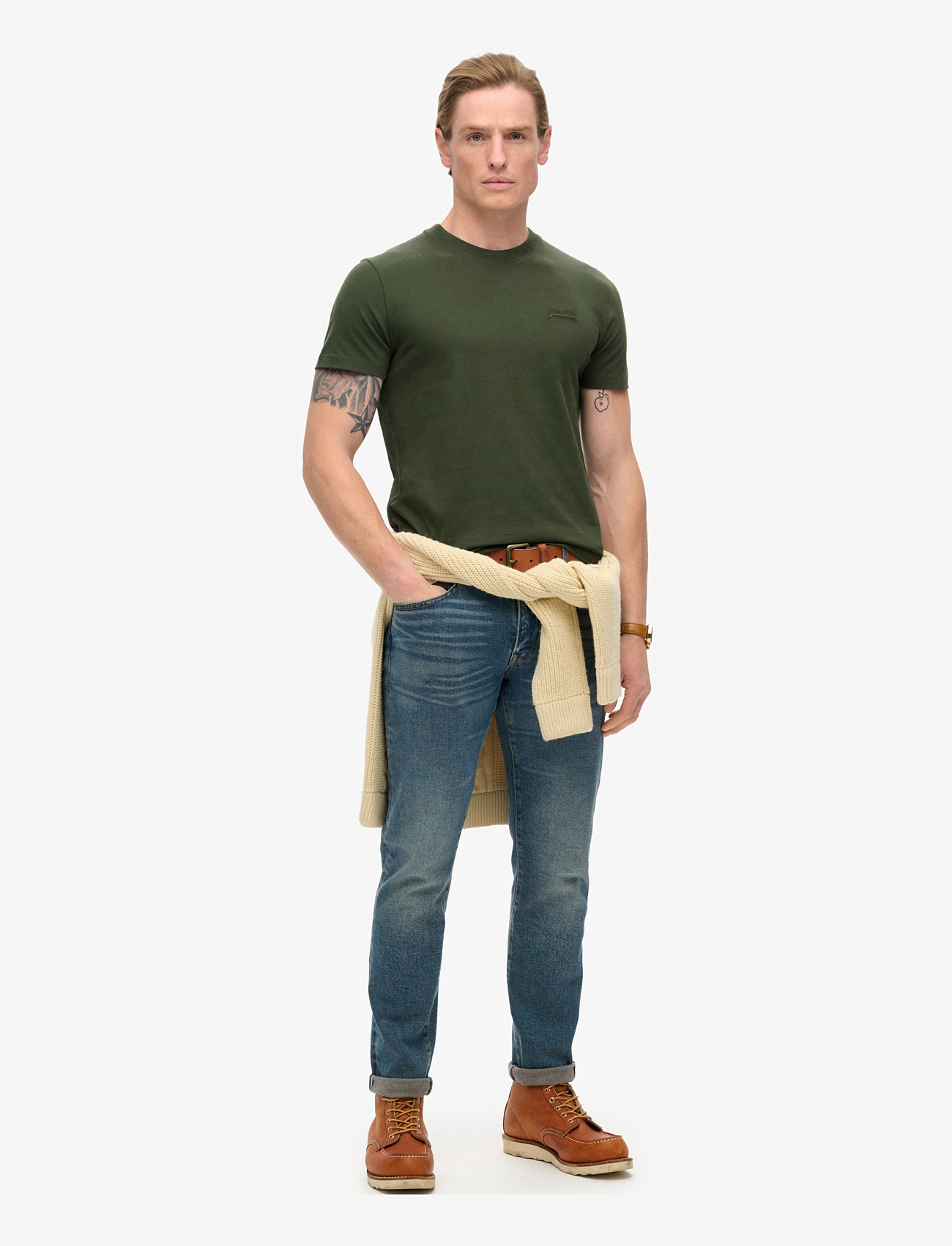 Superdry - VINTAGE LOGO EMB TEE - die niedrigsten preise - duffel bag green - 5