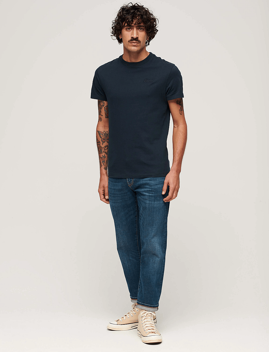 Superdry - VINTAGE LOGO EMB TEE - short-sleeved t-shirts - eclipse navy - 3