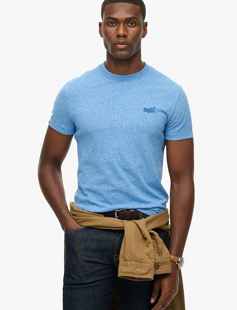 Superdry - VINTAGE LOGO EMB TEE - kortærmede t-shirts - fresh blue grit - 0