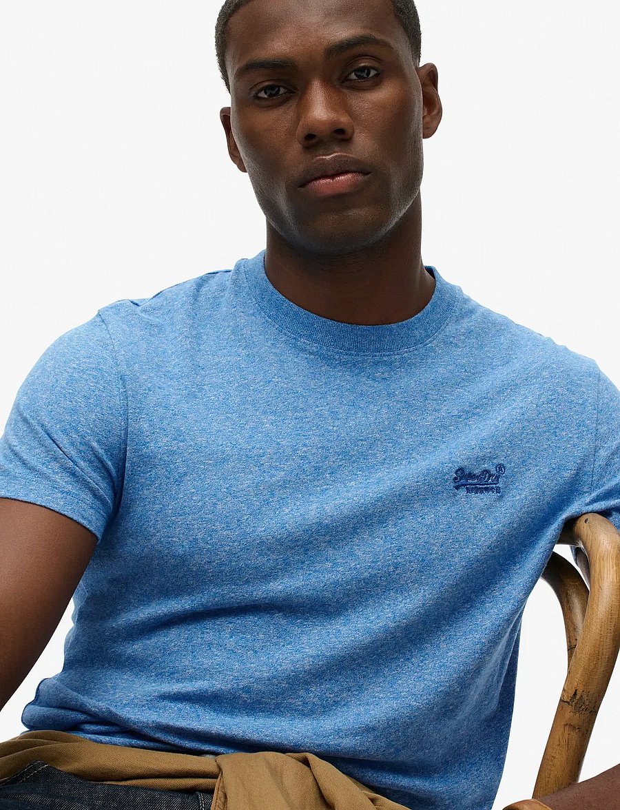 Superdry - VINTAGE LOGO EMB TEE - short-sleeved t-shirts - fresh blue grit - 4