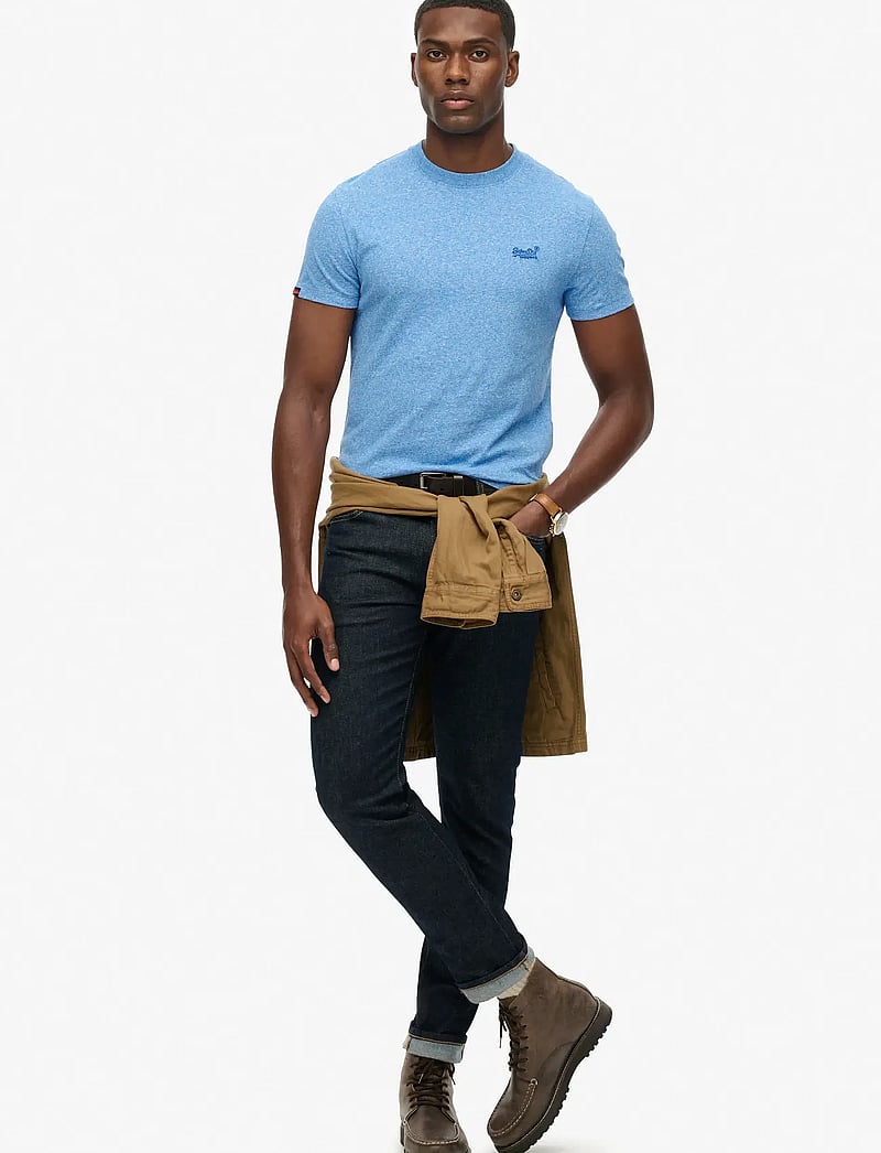 Superdry - VINTAGE LOGO EMB TEE - kortærmede t-shirts - fresh blue grit - 5