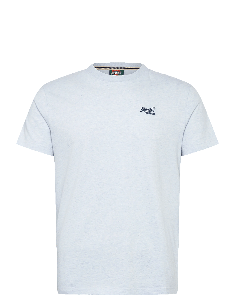 Superdry - ESSENTIAL LOGO EMB TEE - short-sleeved t-shirts - icy blue marl/navy - 1
