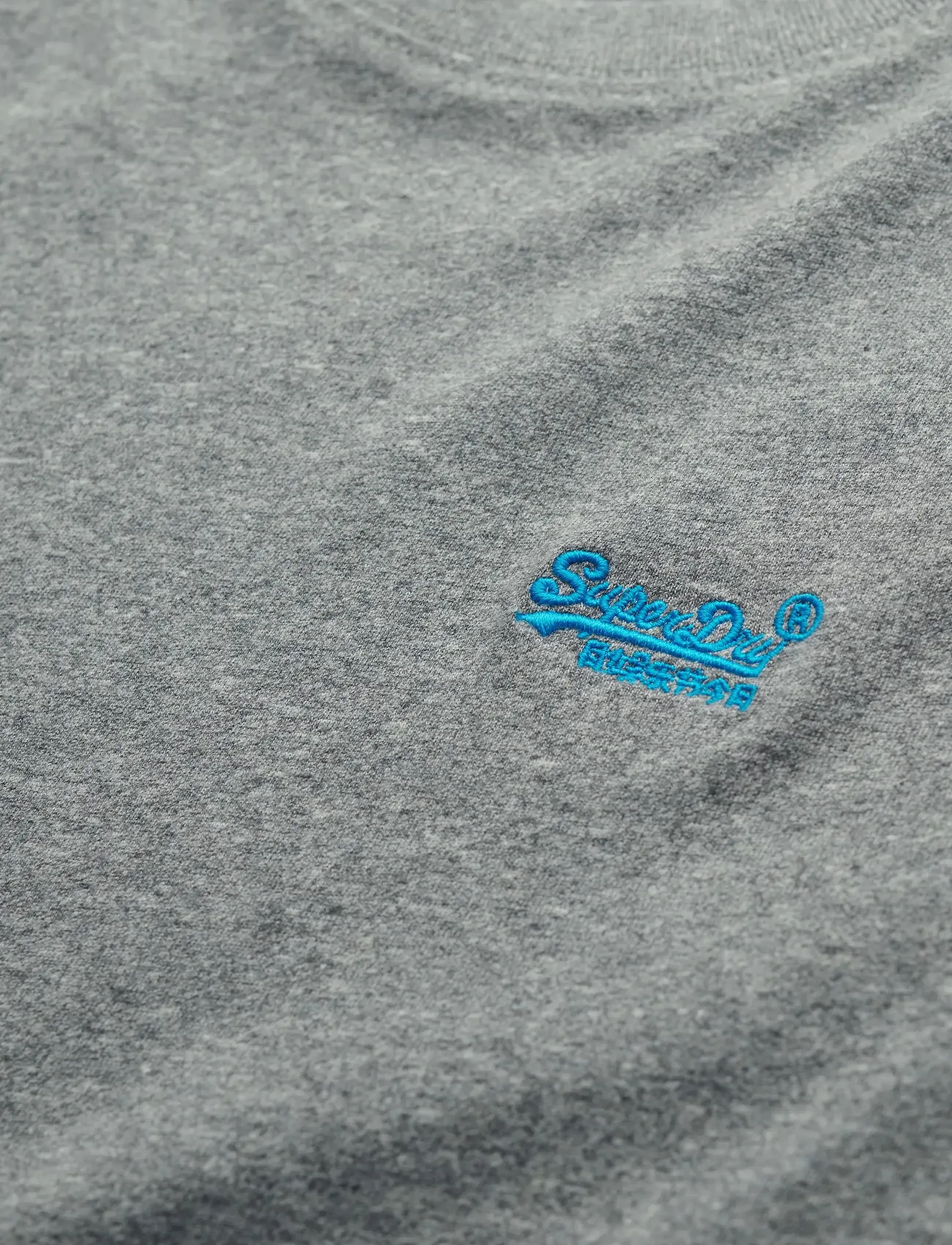 Superdry - VINTAGE LOGO EMB TEE - kortærmede t-shirts - noos grey marl/blue - 2