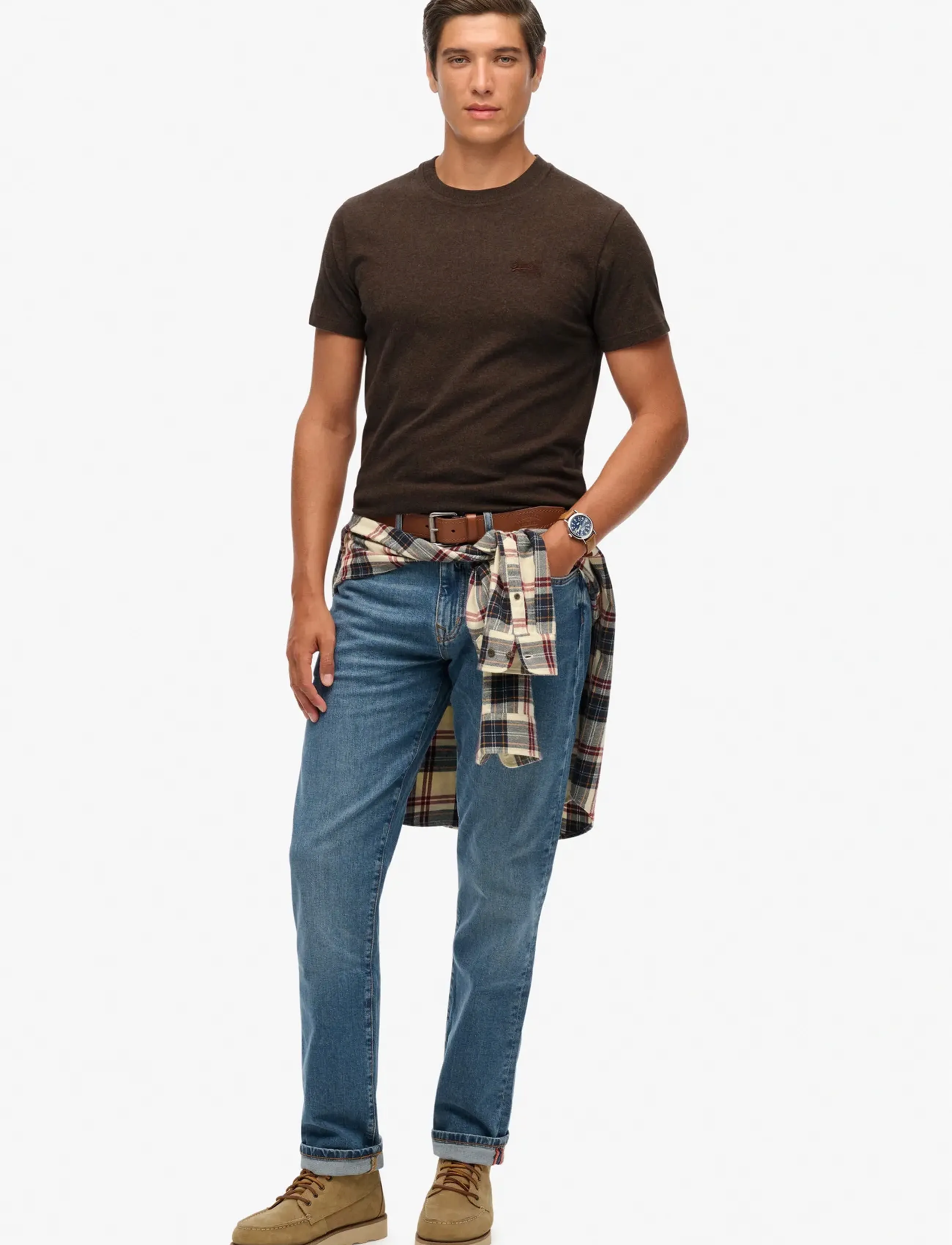 Superdry - VINTAGE LOGO EMB TEE - laveste priser - nutmeg brown marl - 5