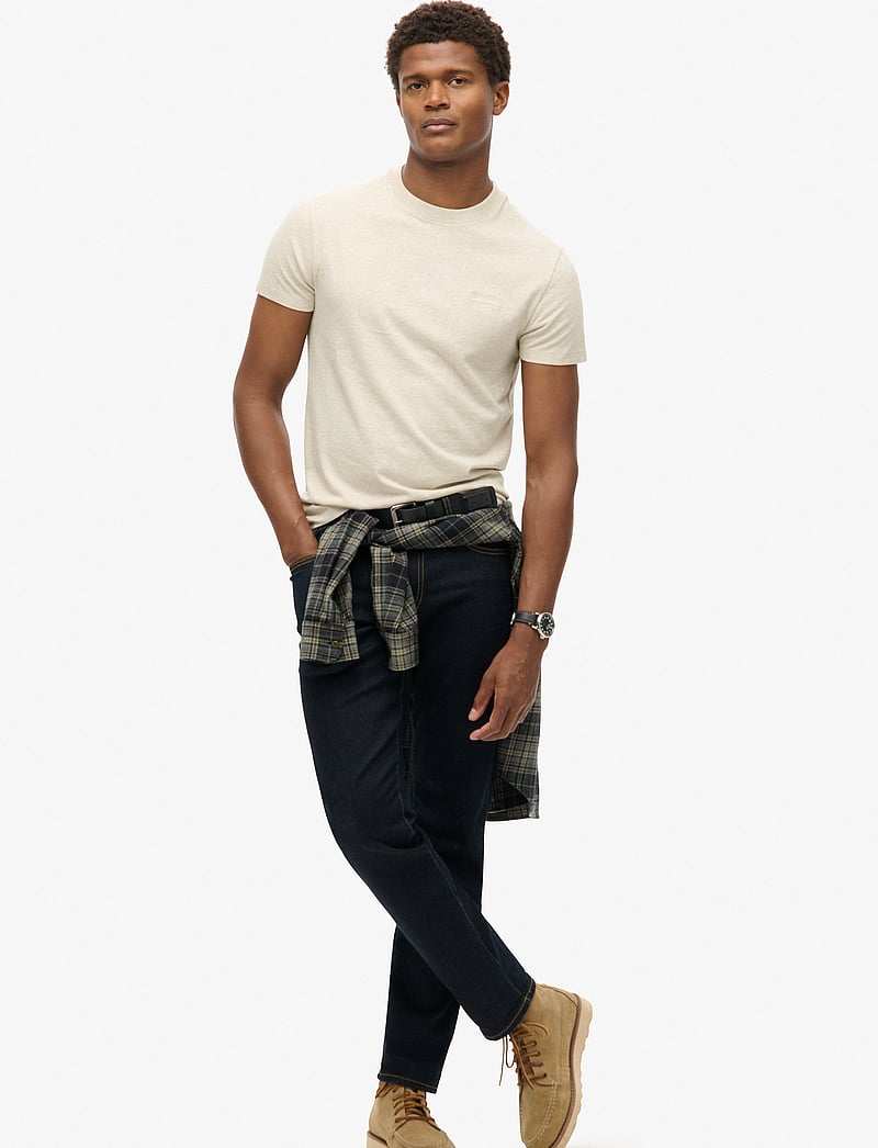 Superdry - ESSENTIAL LOGO EMB TEE - kurzärmelig - oat cream marl - 3