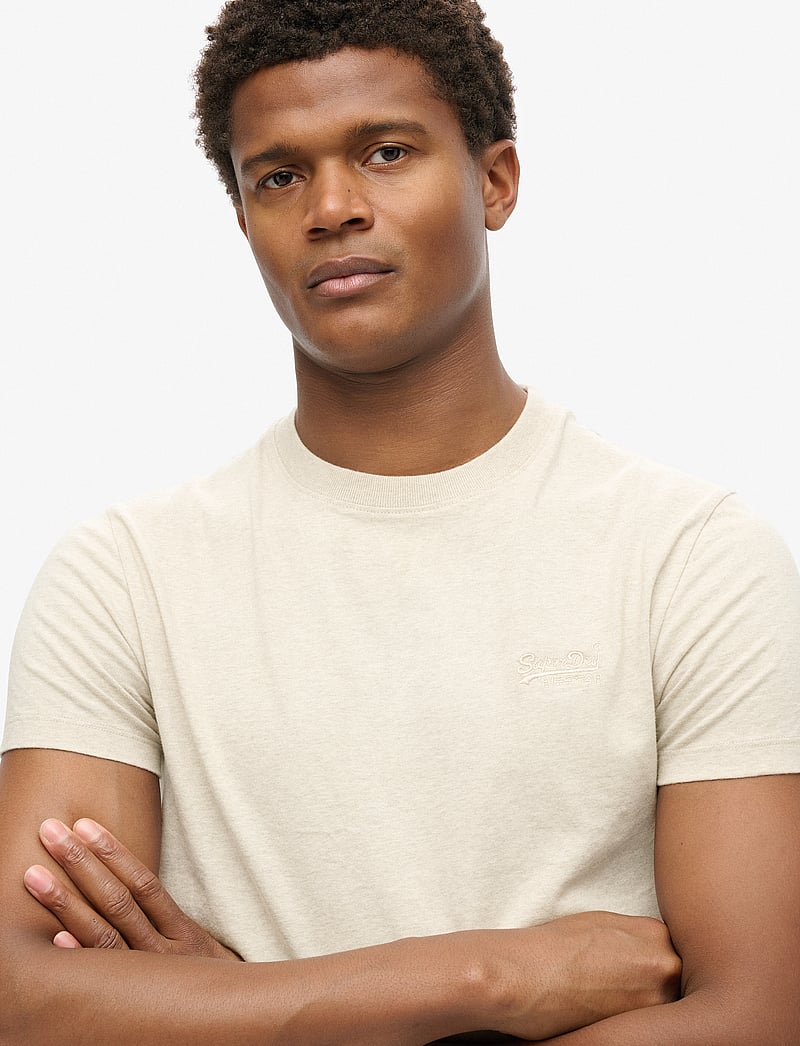 Superdry - ESSENTIAL LOGO EMB TEE - kurzärmelig - oat cream marl - 4