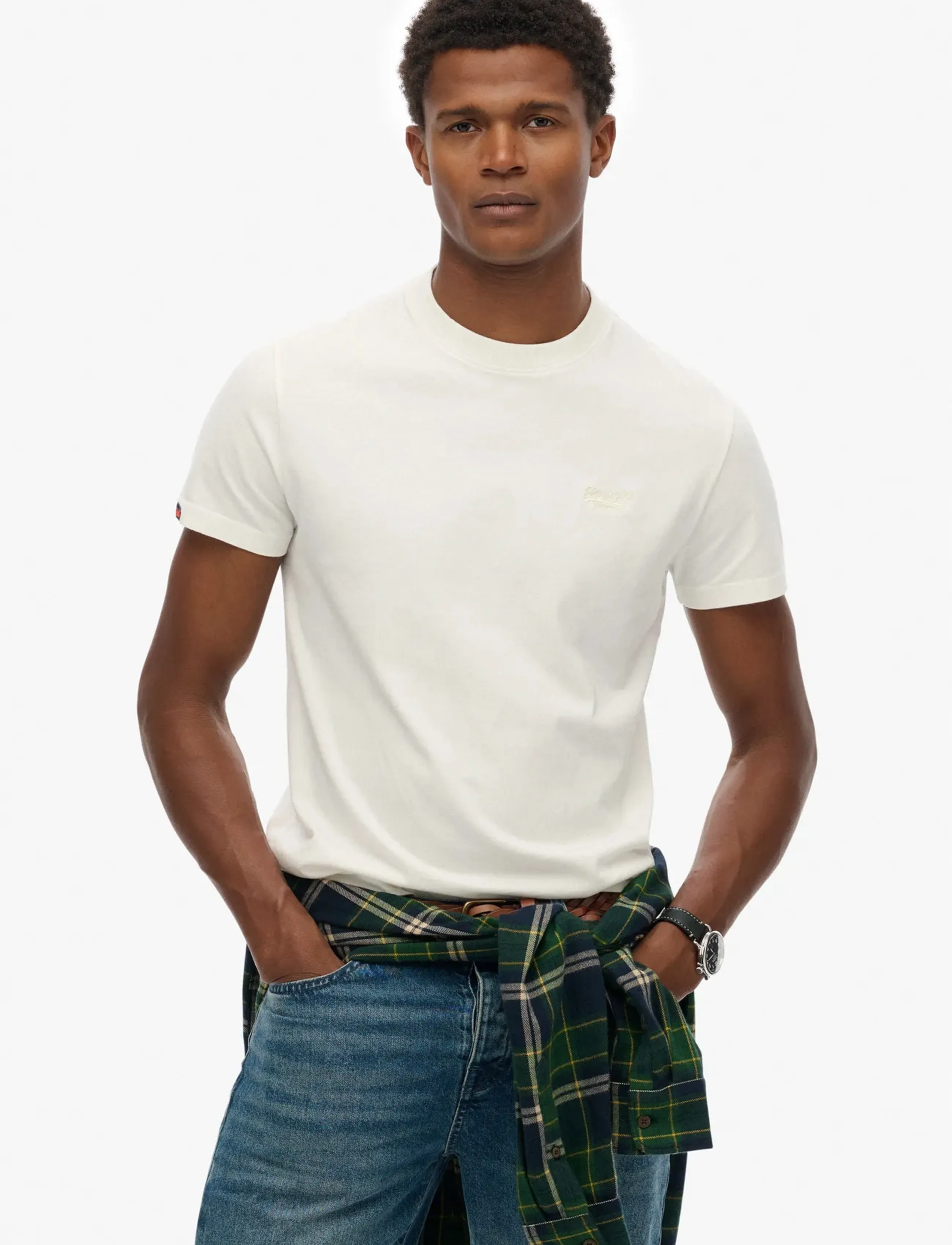 Superdry ESSENTIAL LOGO EMB TEE - T-särgid - OFF WHITE / cream