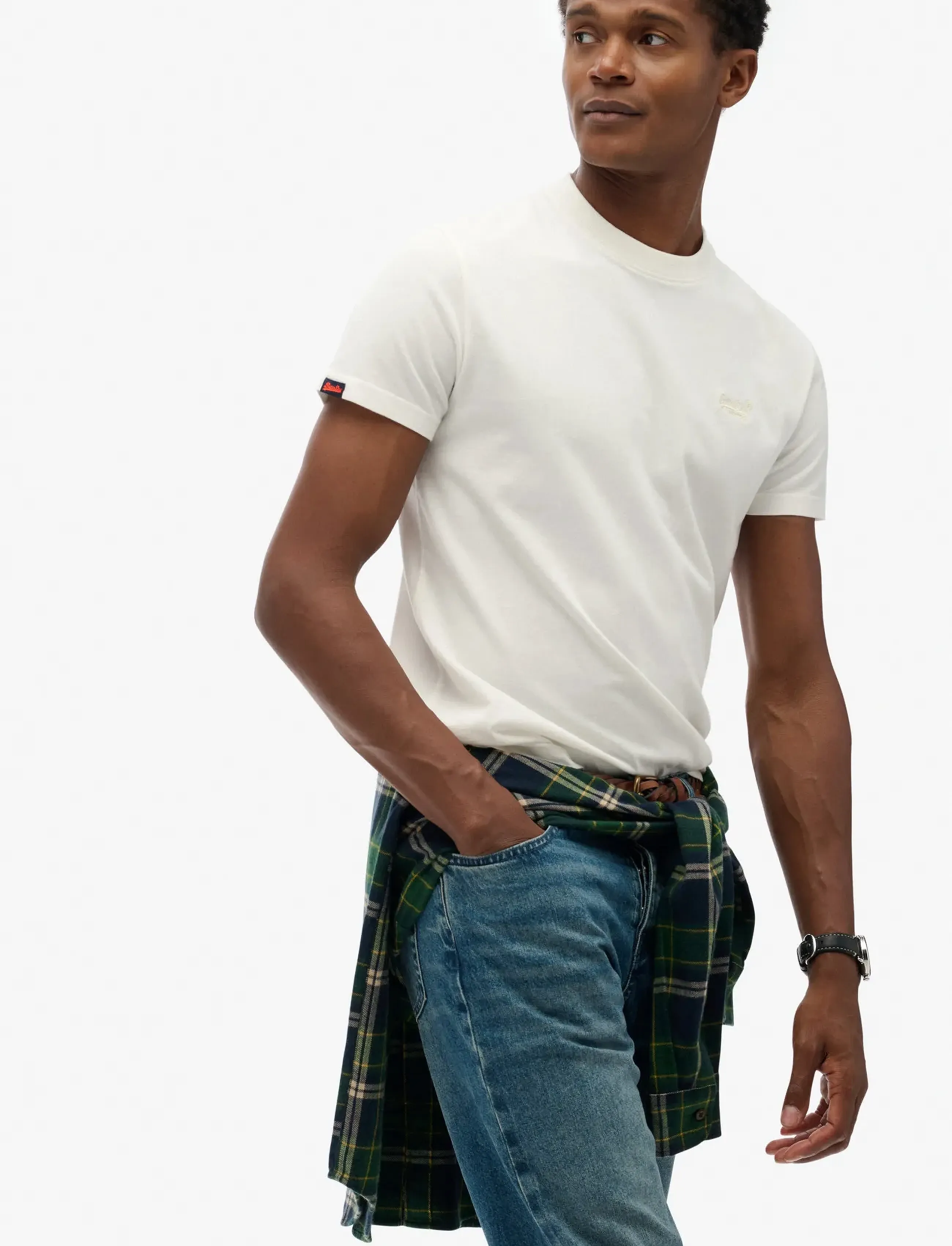 Superdry - VINTAGE LOGO EMB TEE - laveste priser - off white - 3