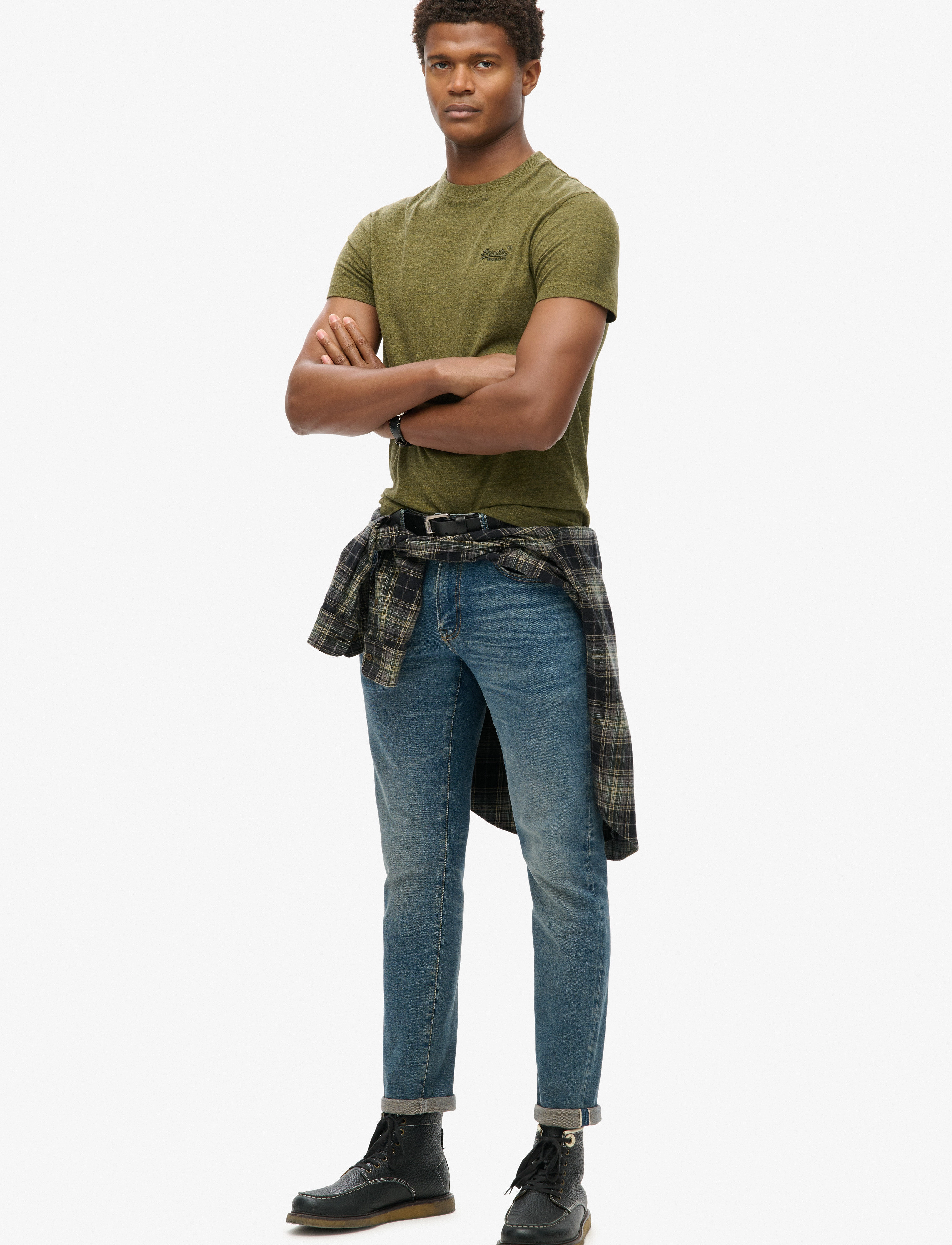 Superdry - VINTAGE LOGO EMB TEE - laveste priser - olive fleck marl - 3
