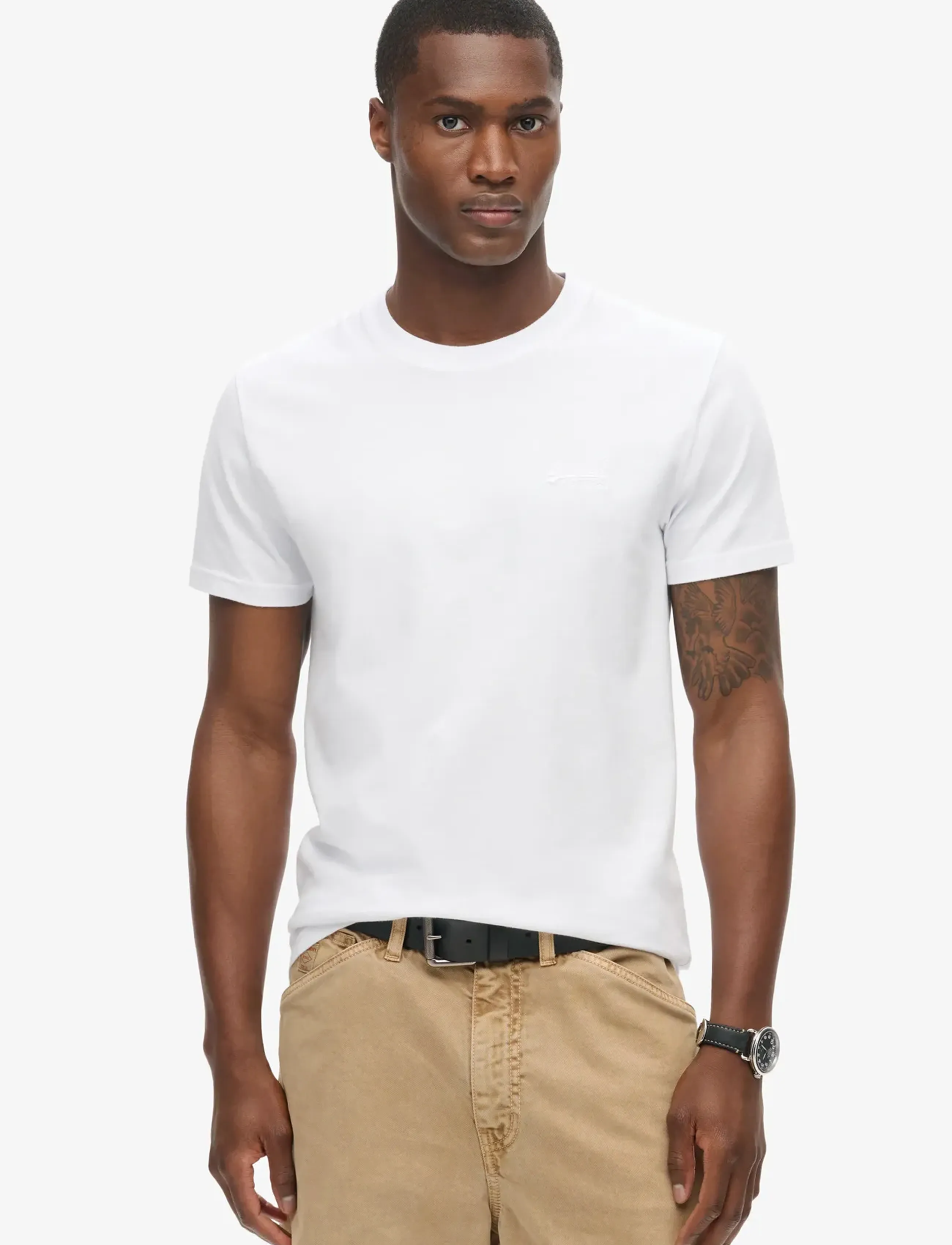 Superdry ESSENTIAL LOGO EMB TEE - T-Shirts - OPTIC / white