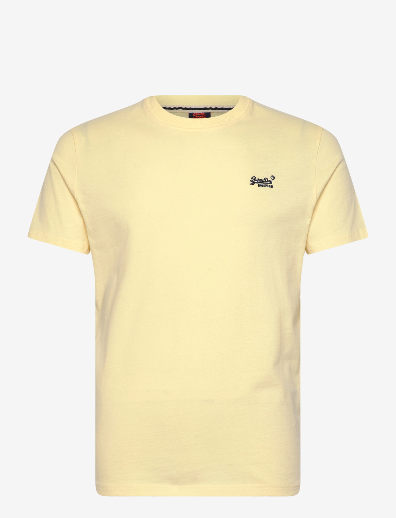 Superdry - VINTAGE LOGO EMB TEE - lühikeste varrukatega t-särgid - pastel yellow/navy - 1