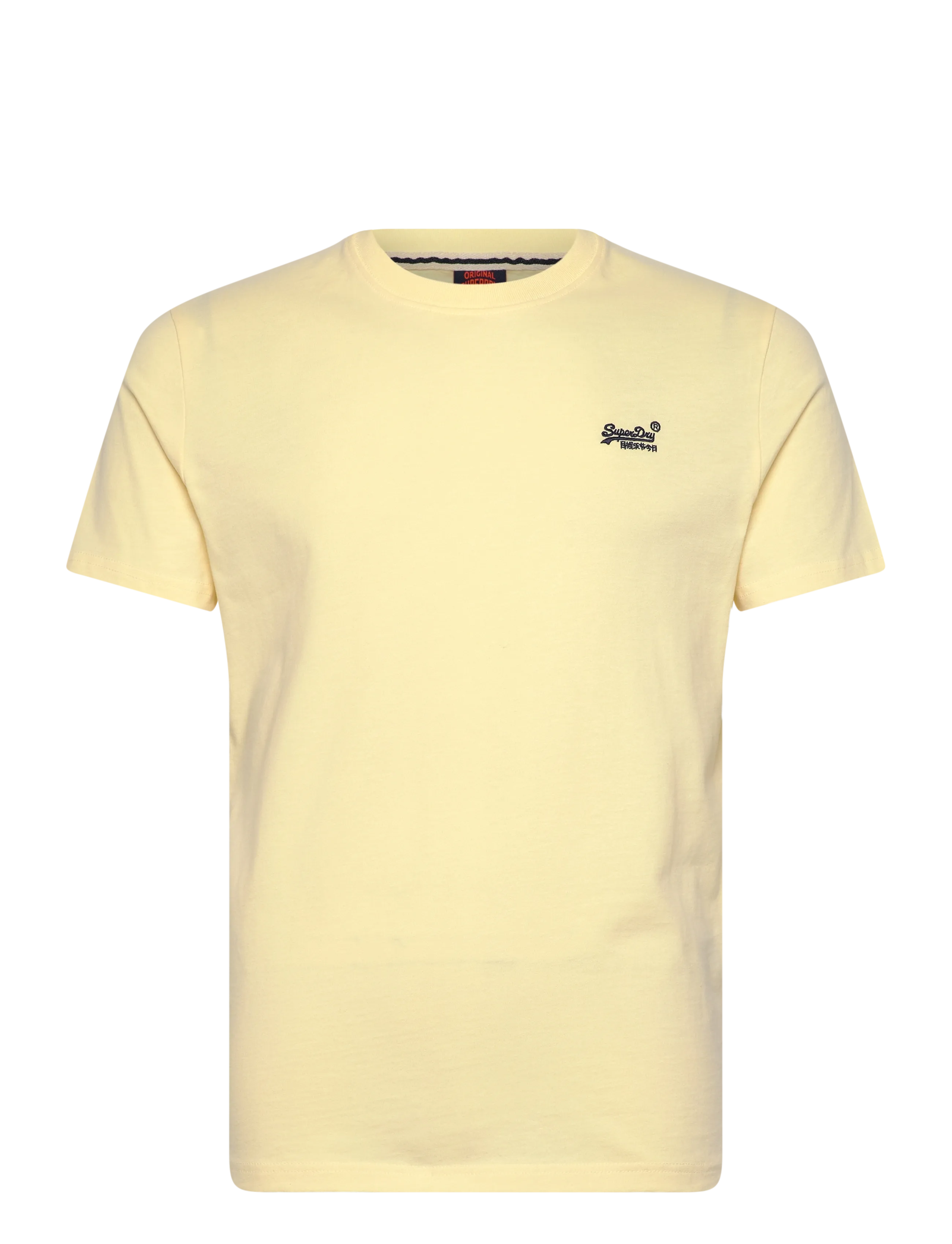 Superdry - VINTAGE LOGO EMB TEE - short-sleeved t-shirts - pastel yellow/navy - 1